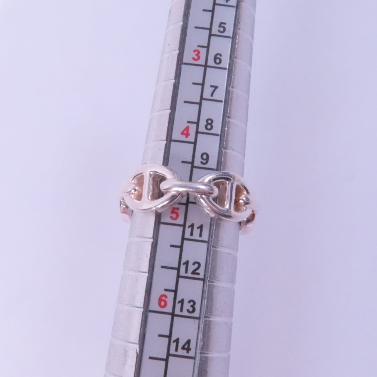 HERMES 925純銀Chaine D'Ancre Enchainee Ring戒指US#4.75