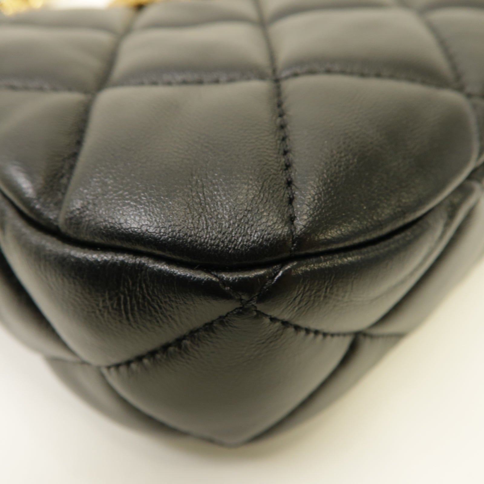 CHANEL 【激減優惠】菱格羊皮皮革Chain Shoulder Bag金扣手挽肩背兩用袋黑色
