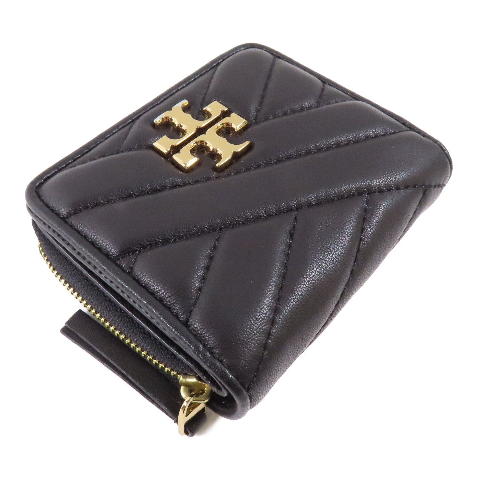 Tory Burch 牛皮皮革Wallet金扣錢包黑色