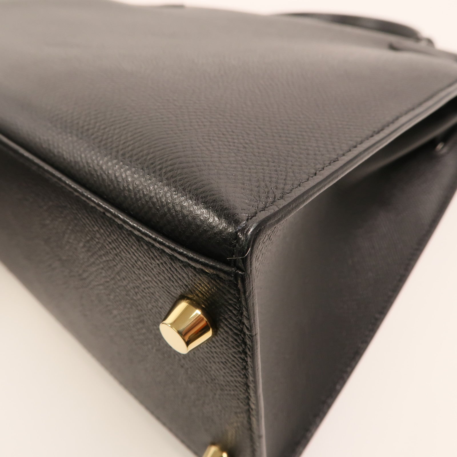 HERMES Epsom皮革Kelly 28手挽肩背兩用袋Noir
