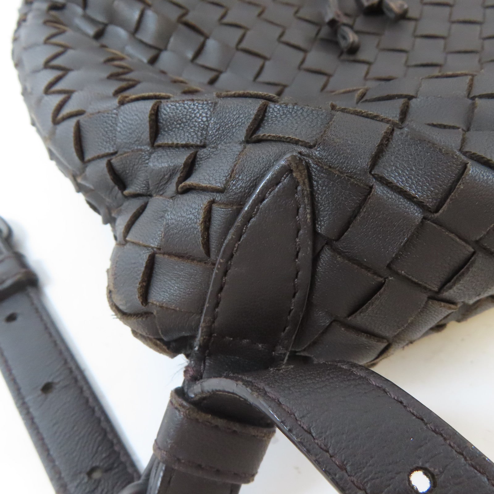 BOTTEGA VENETA 皮革Intrecciato Backpack背包啡色