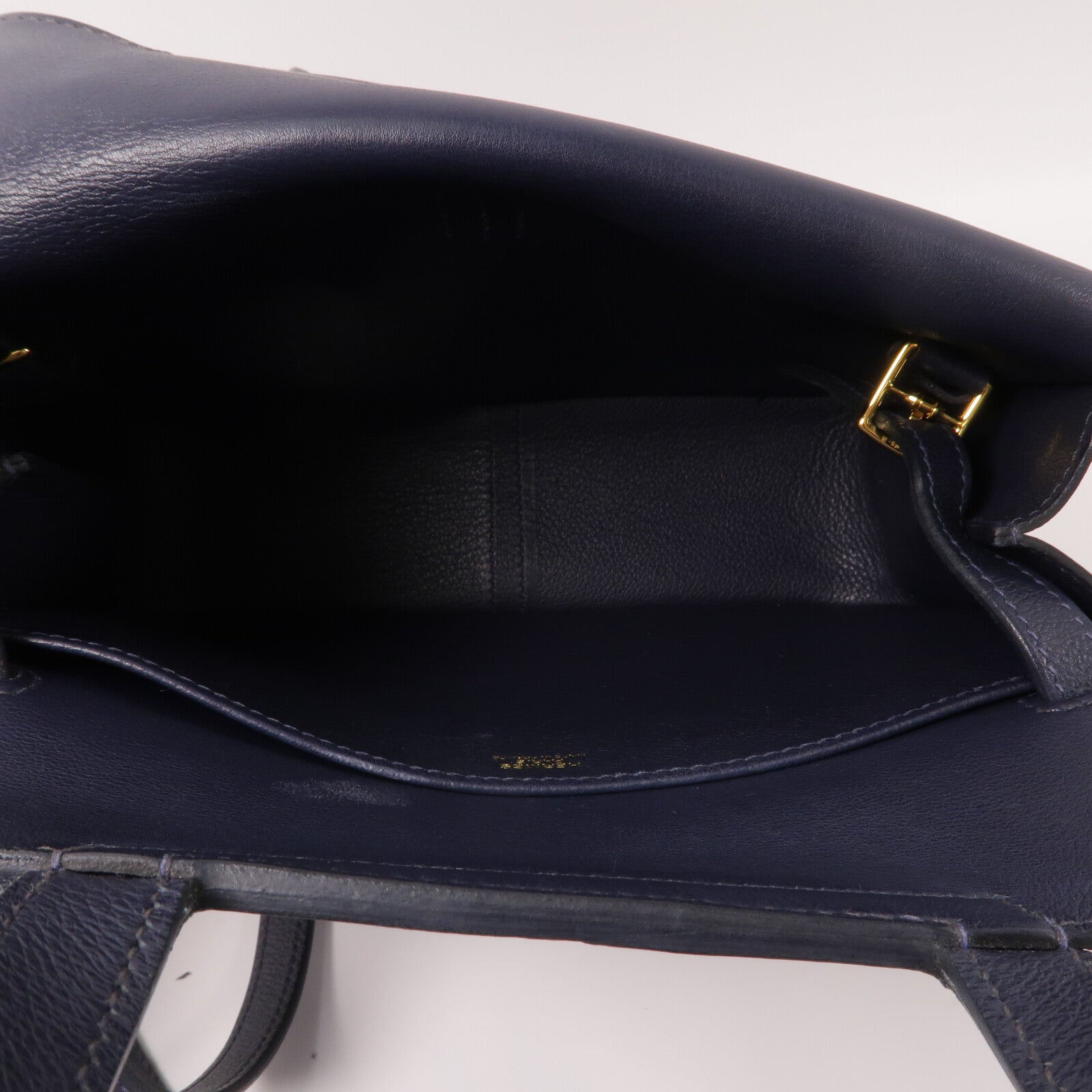 HERMES Evercolor皮革Halzan 25手挽肩背兩用袋Bleu Nuit