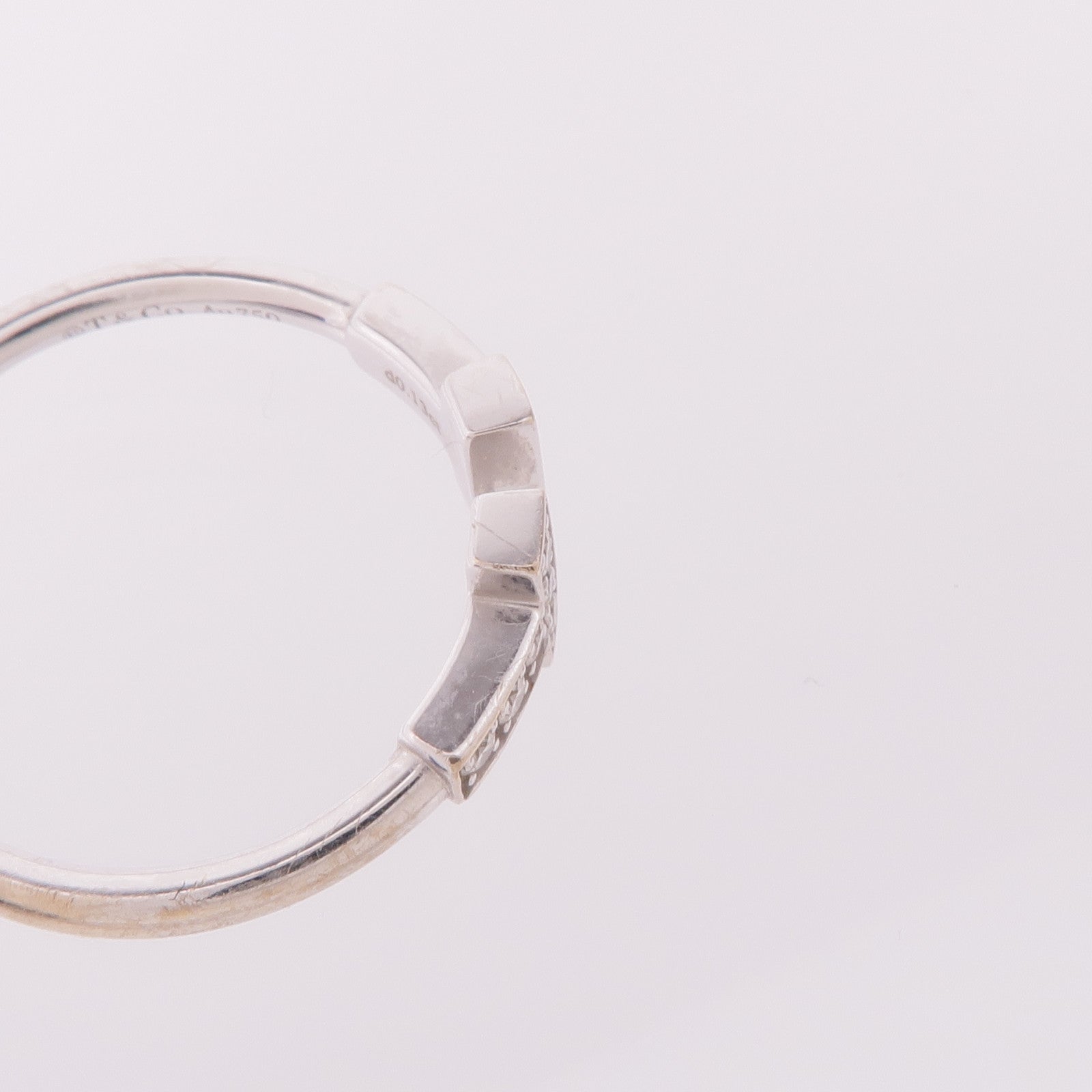 TIFFANY＆CO 18K白金T Wire Diamond Ring鑽石戒指US#6.5