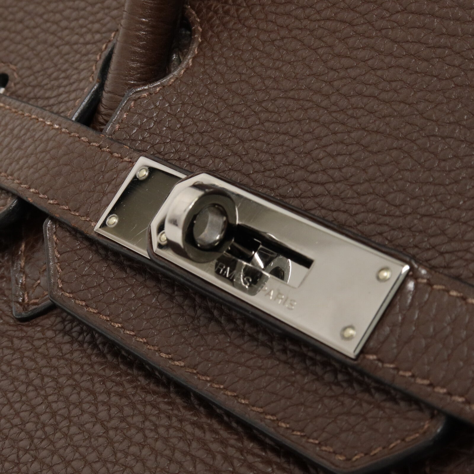 HERMES Togo皮革Birkin 30手挽袋Chocolat/Rouge Venitien