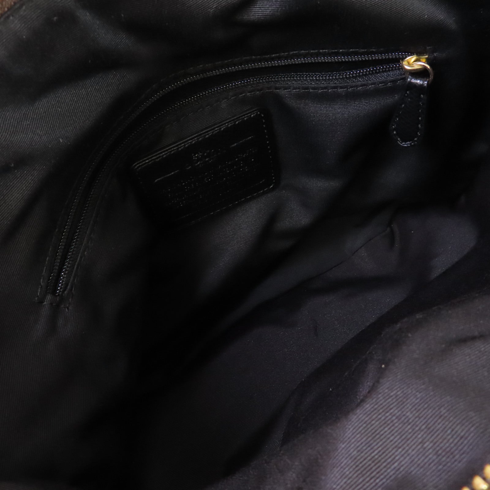 COACH 塗層帆布2Way Shoulder Bag金扣手挽肩背兩用袋啡色/黑色