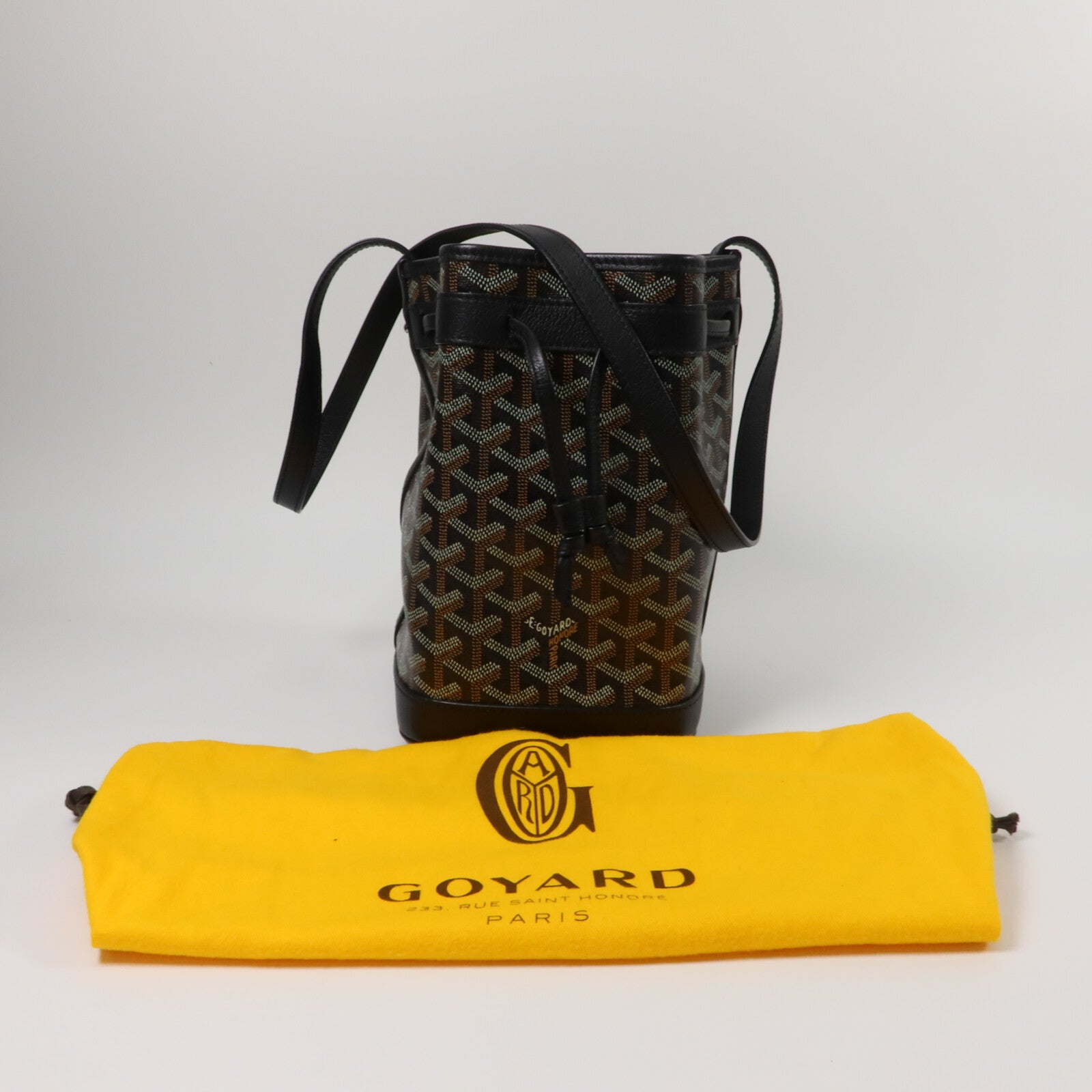 GOYARD 塗層帆布Petit Flot PM Bucket Bag銀扣肩背袋