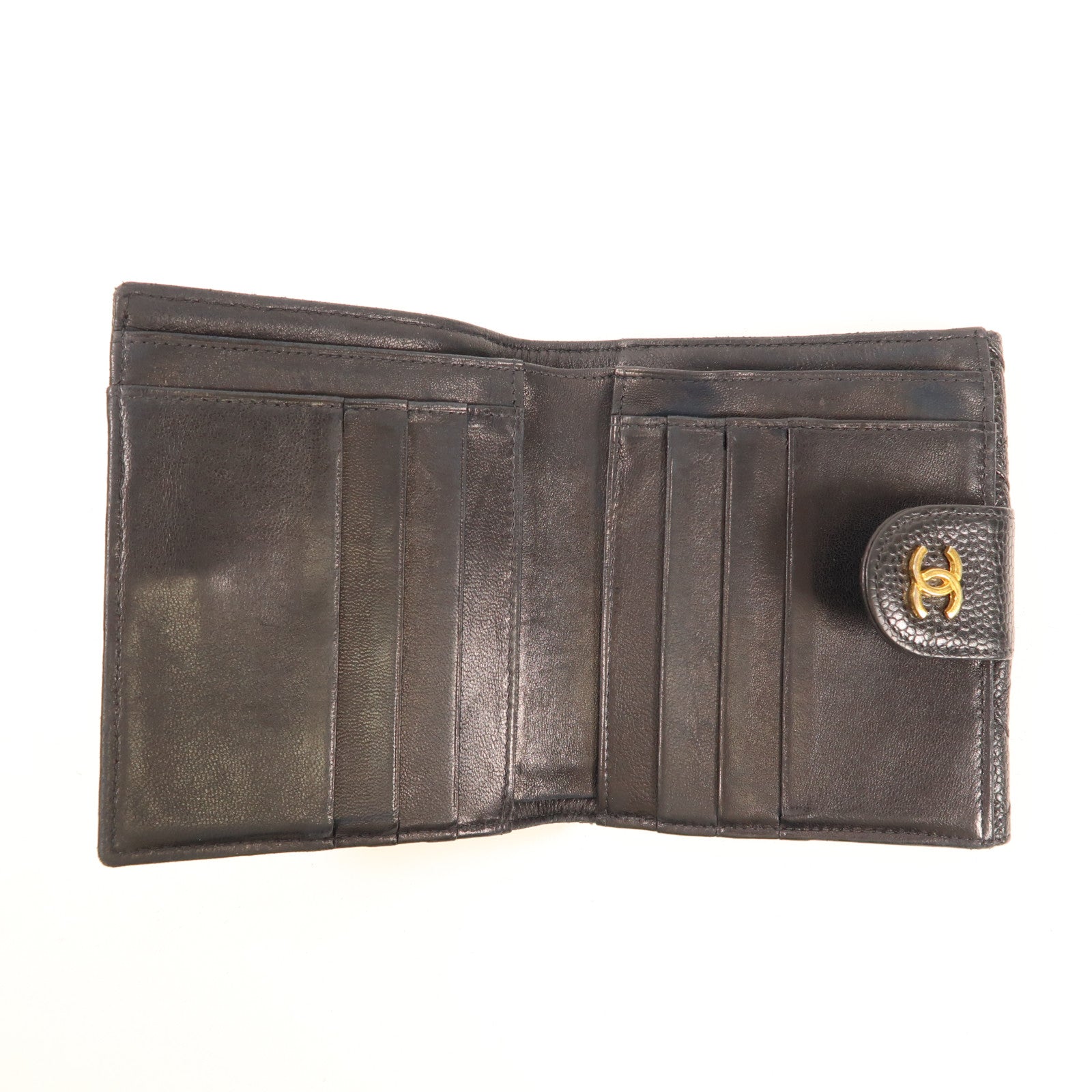 CHANEL 牛皮皮革Wallet金扣錢包