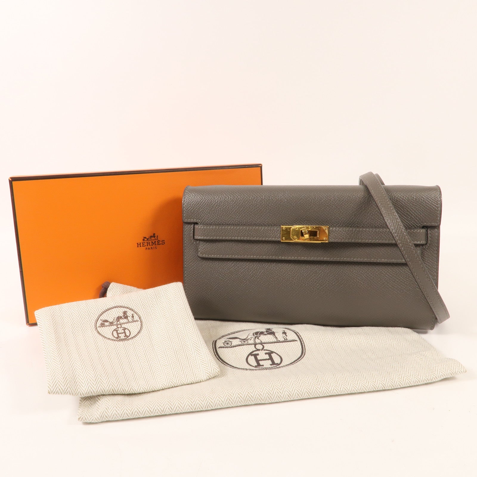 HERMES Epsom皮革Kelly To Go金扣肩背袋