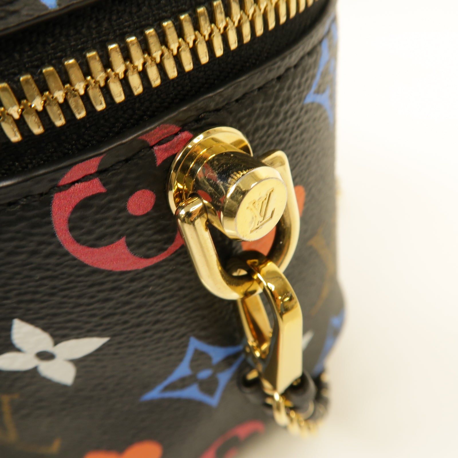 LOUIS VUITTON Monogram Game On Vanity PM金扣手挽肩背兩用袋黑色