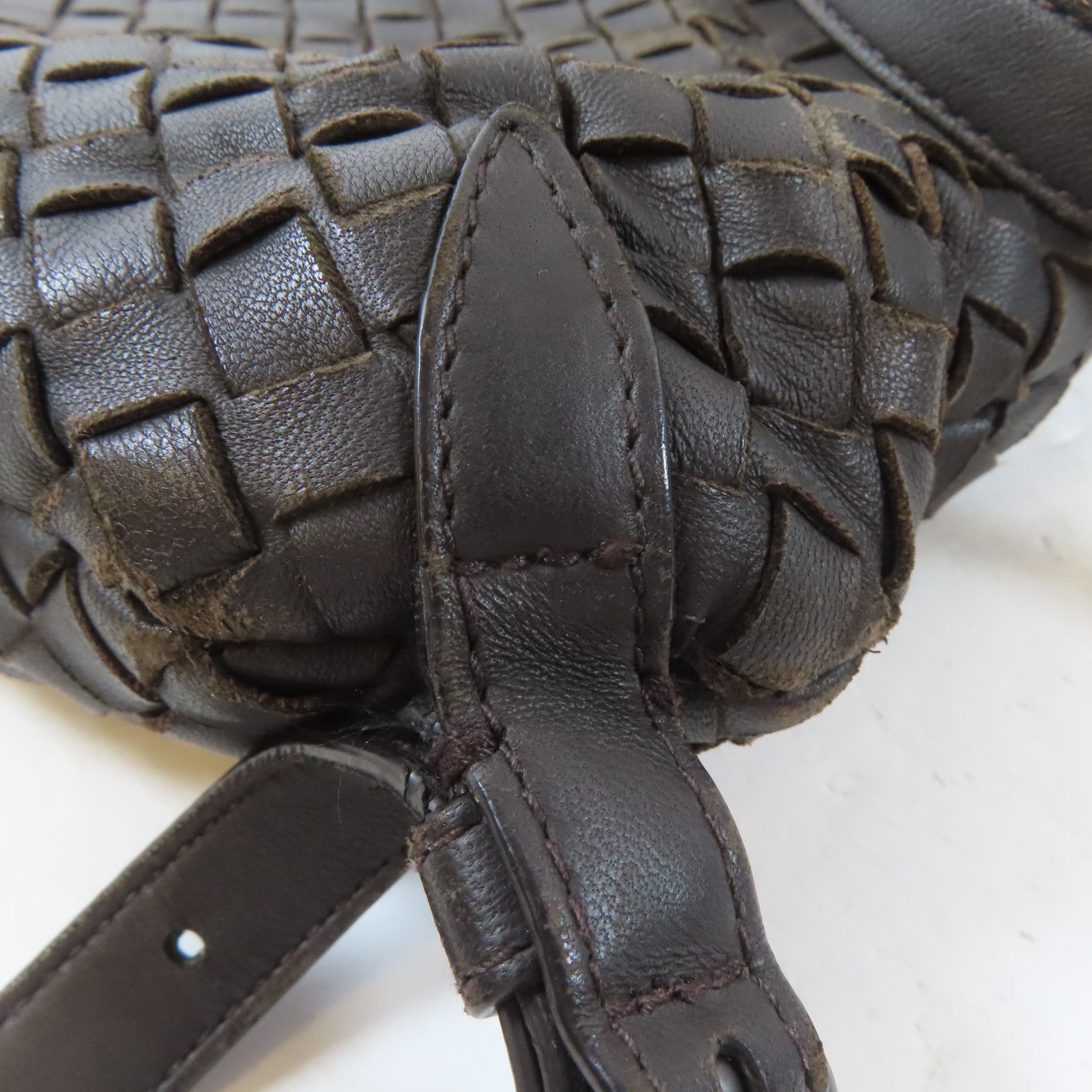 BOTTEGA VENETA 皮革Intrecciato Backpack背包啡色
