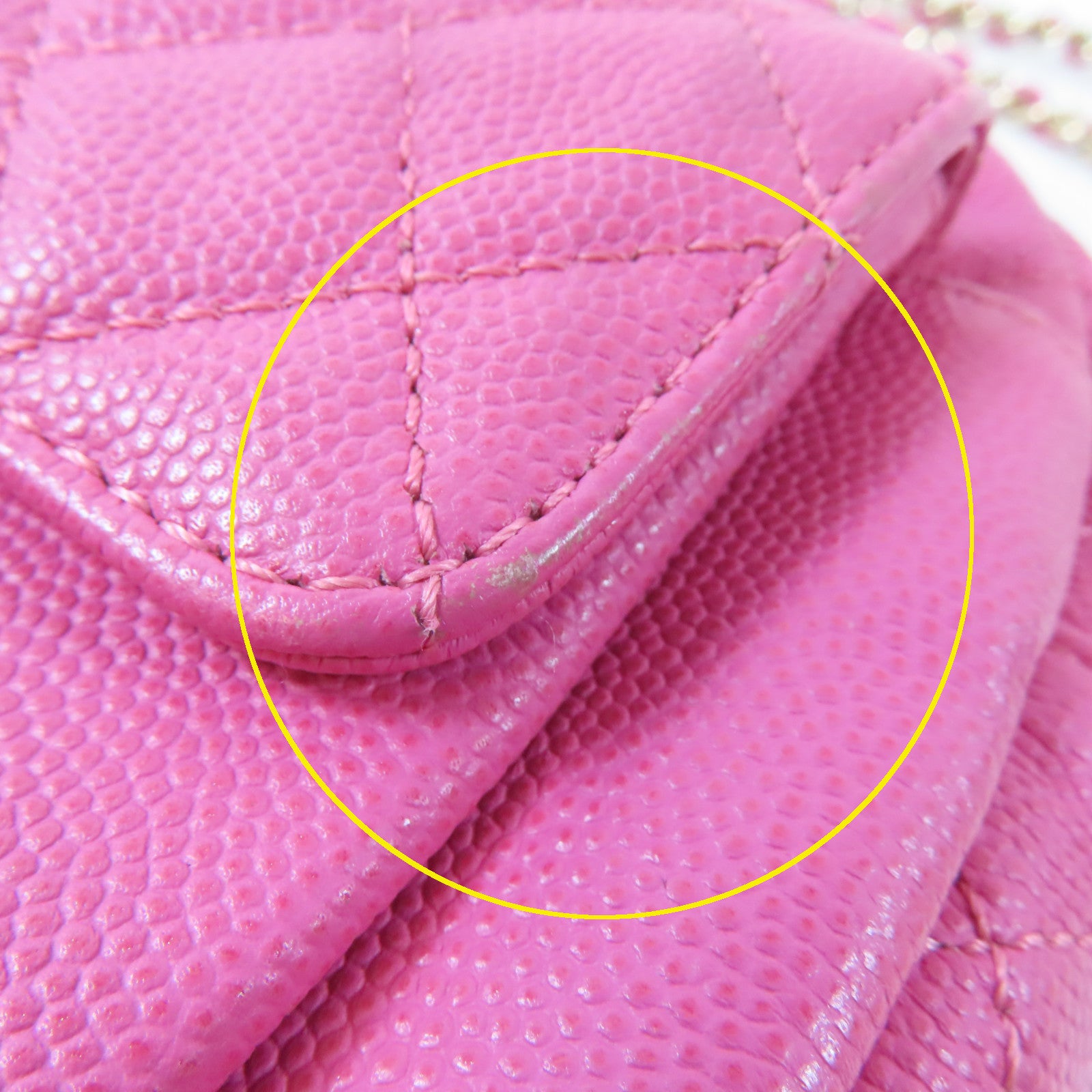 CHANEL 【激減優惠】菱格Caviar皮革Chain Shoulder Bag金扣鏈帶肩背袋粉紅色