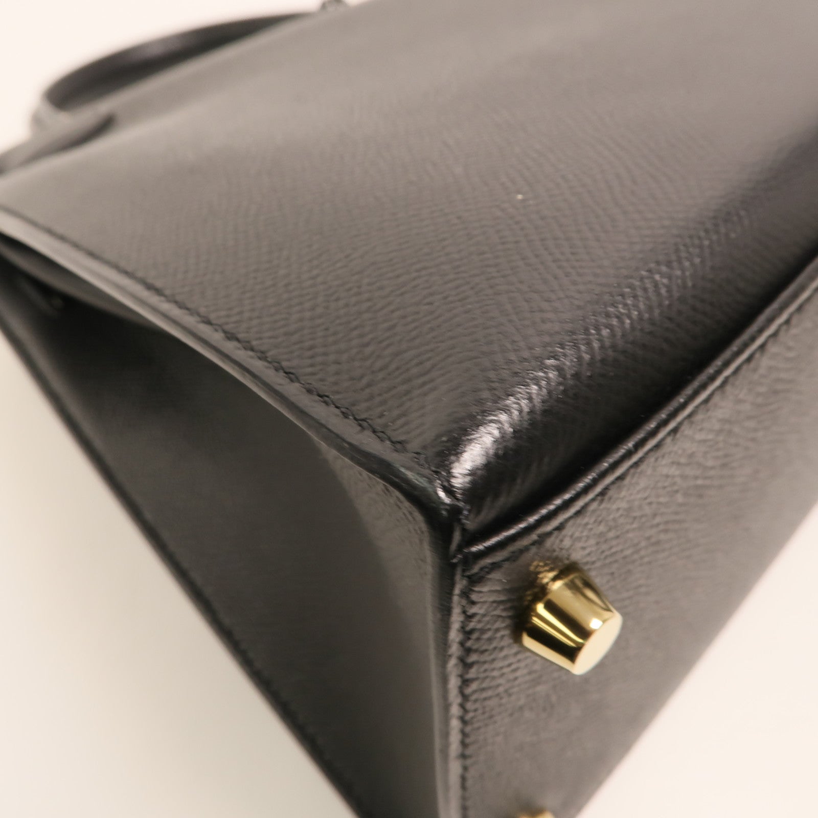 HERMES Epsom皮革Kelly 28手挽肩背兩用袋Noir