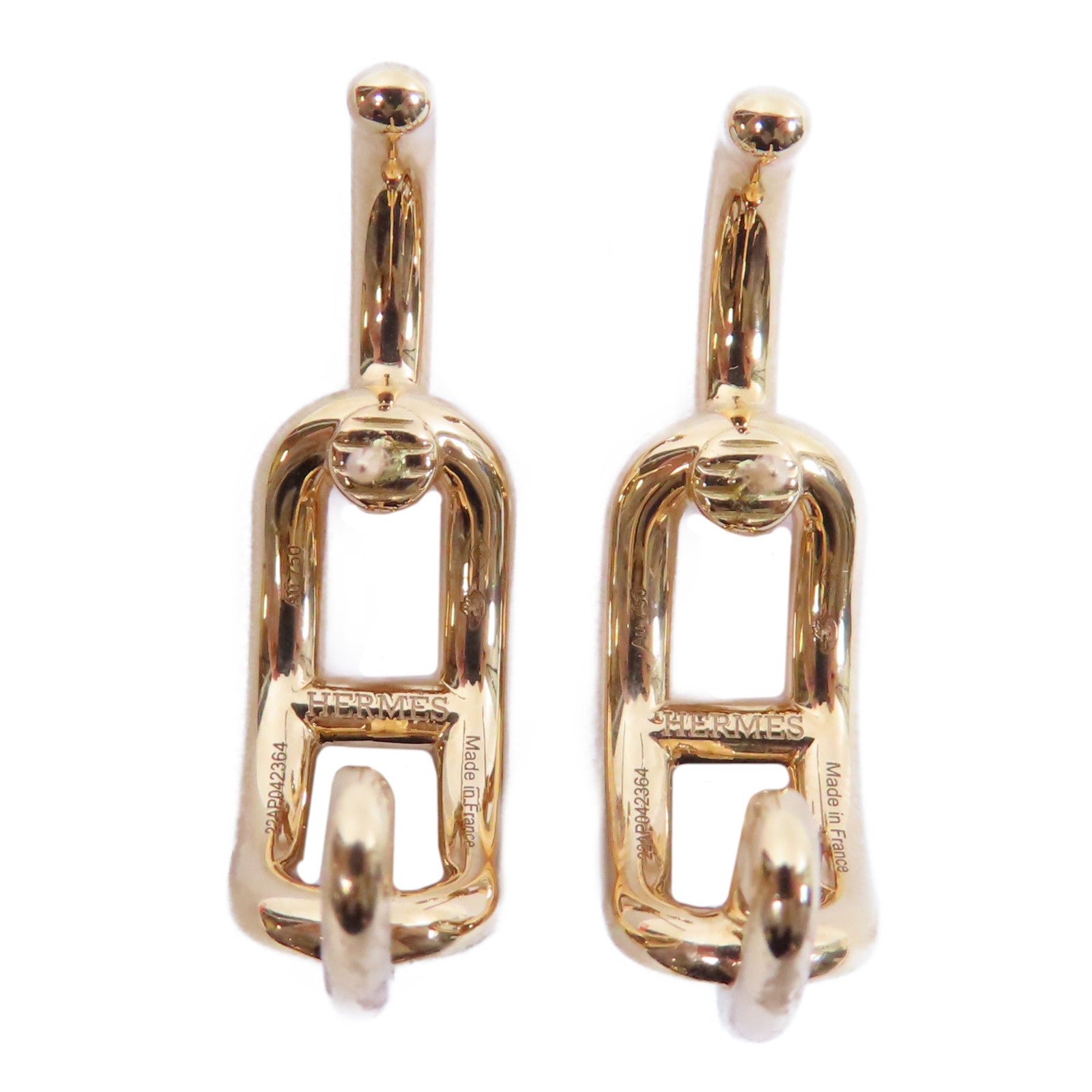 HERMES **18K玫瑰金Boutons D'Oreilles 0.85ct鑽石耳環