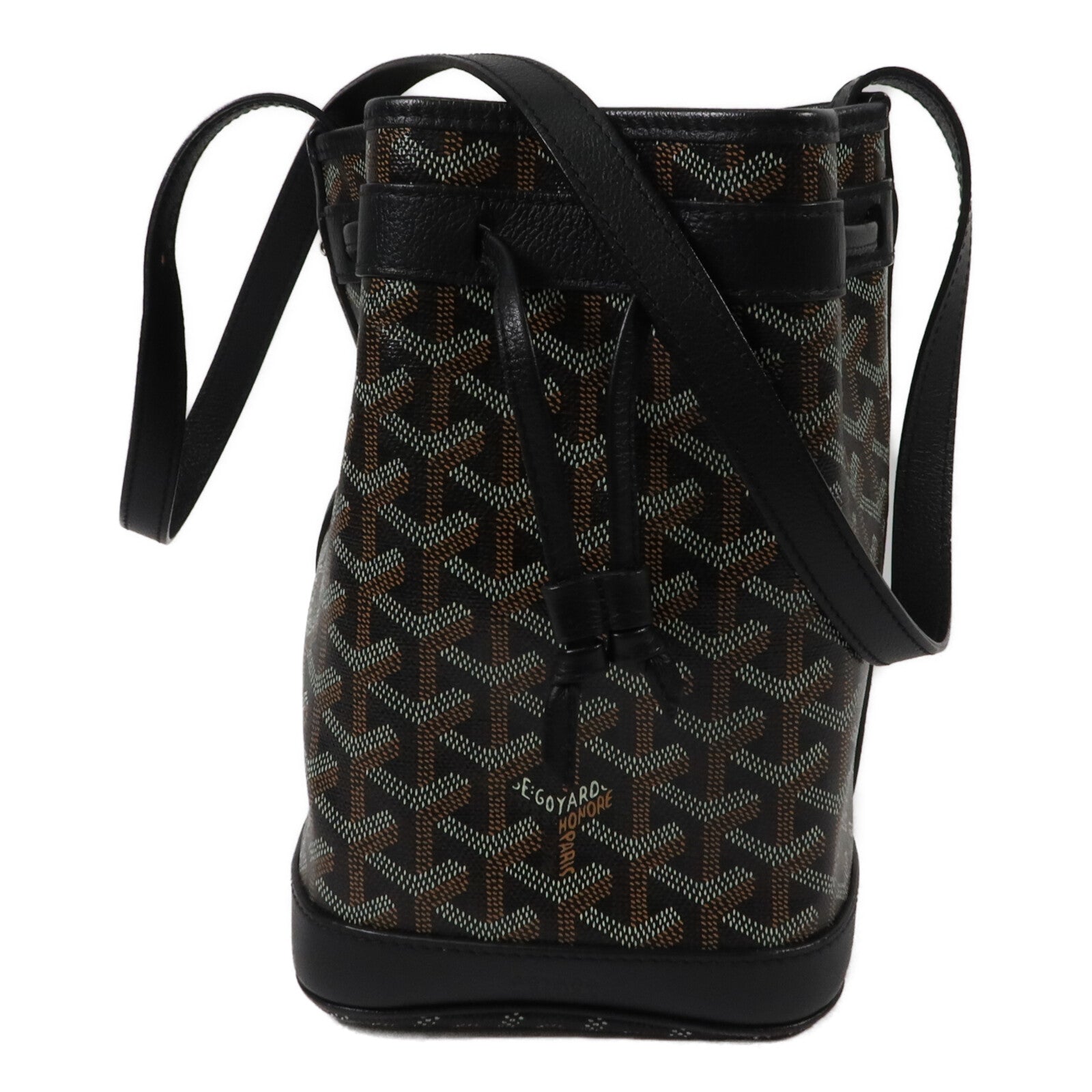 GOYARD 塗層帆布Petit Flot PM Bucket Bag銀扣肩背袋