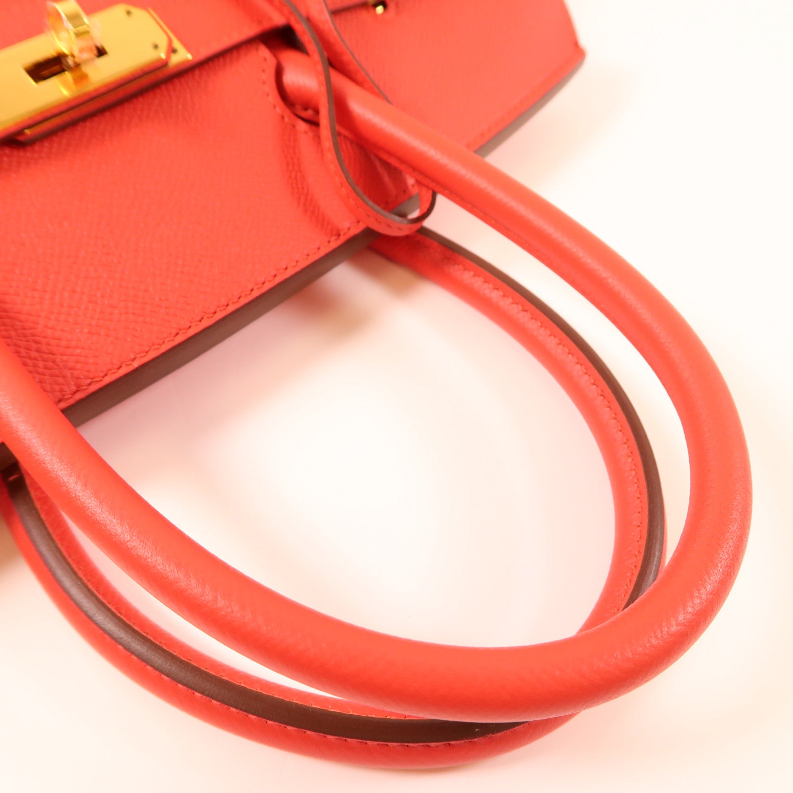 HERMES Epsom皮革Birkin 30銀扣手挽袋S5 Rouge Tomate