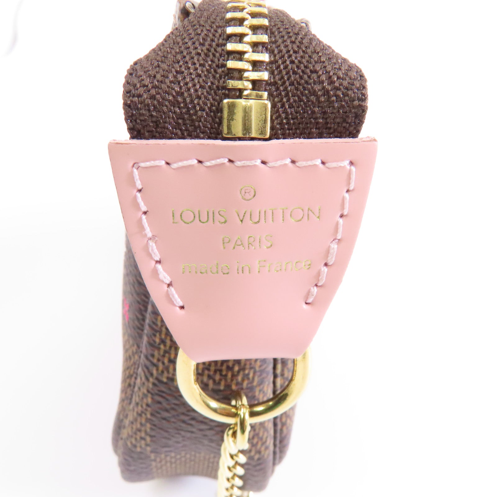 LOUIS VUITTON 【激減優惠】Damier Mini Pochette金扣鏈帶手挽袋啡色