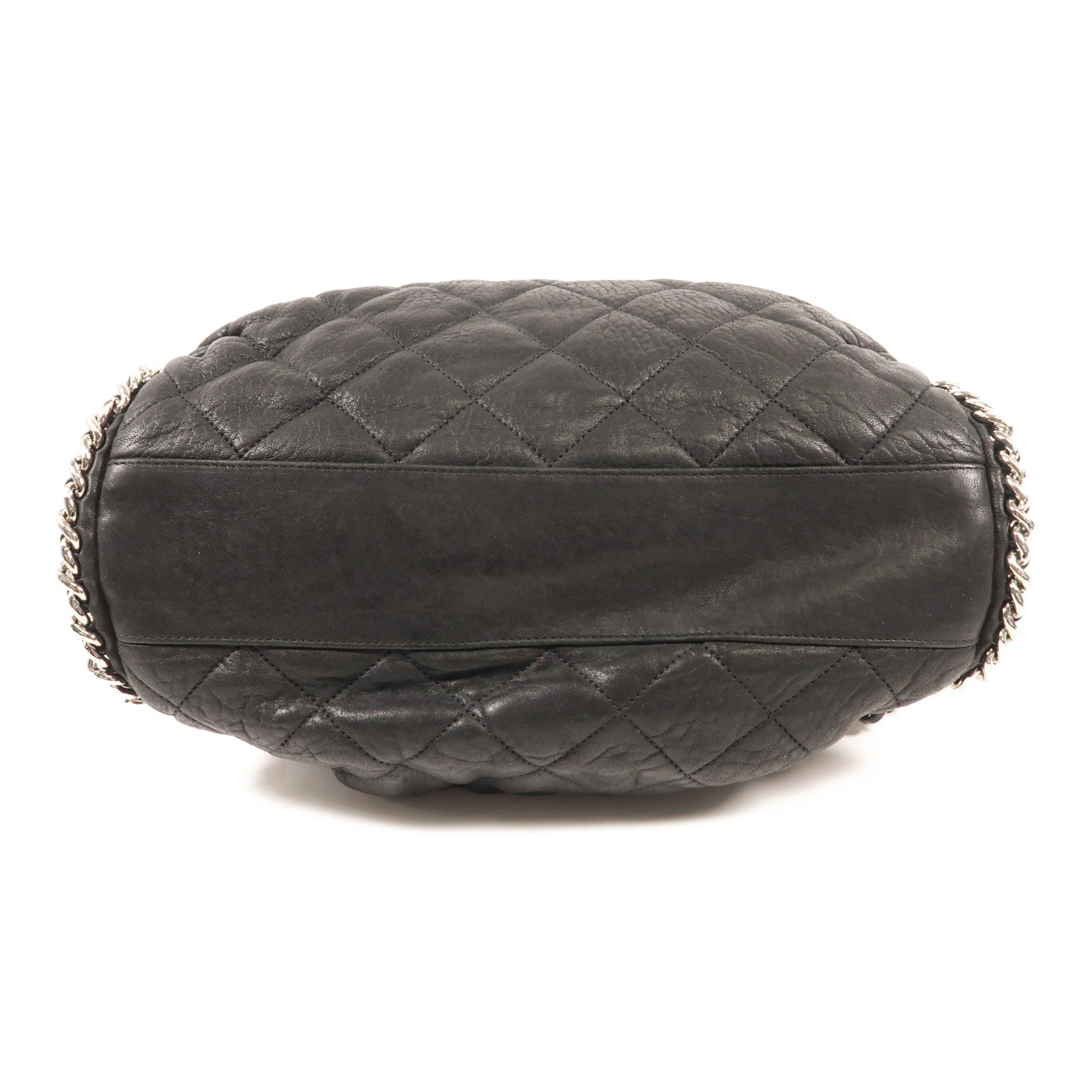 CHANEL 牛皮皮革Chain Shoulder銀扣鏈帶肩背袋