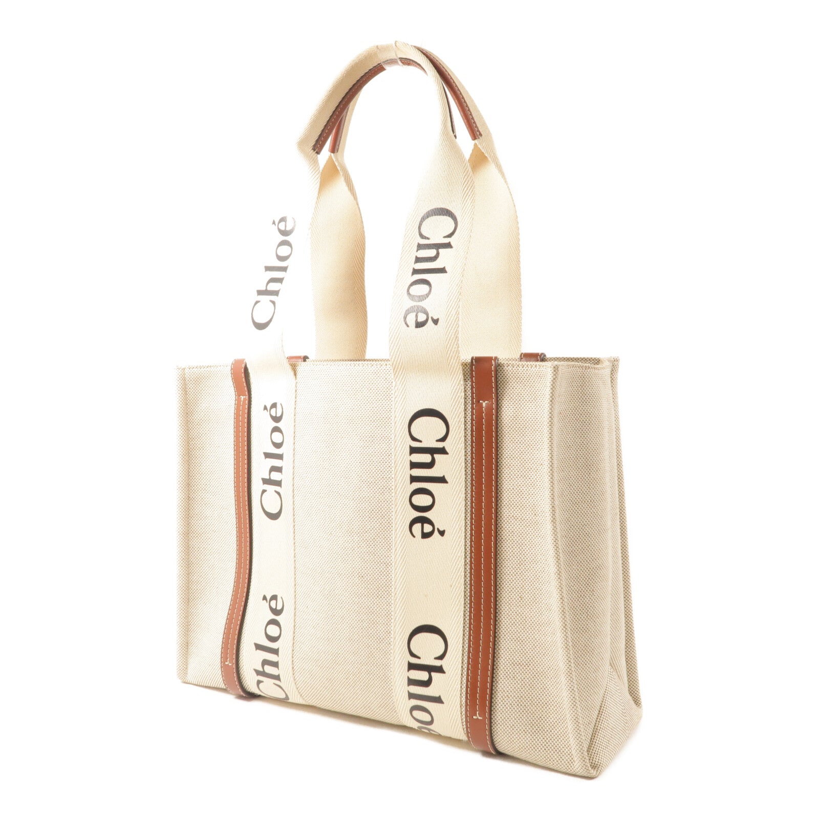 Chloe 帆布Woody Tote Medium手挽袋