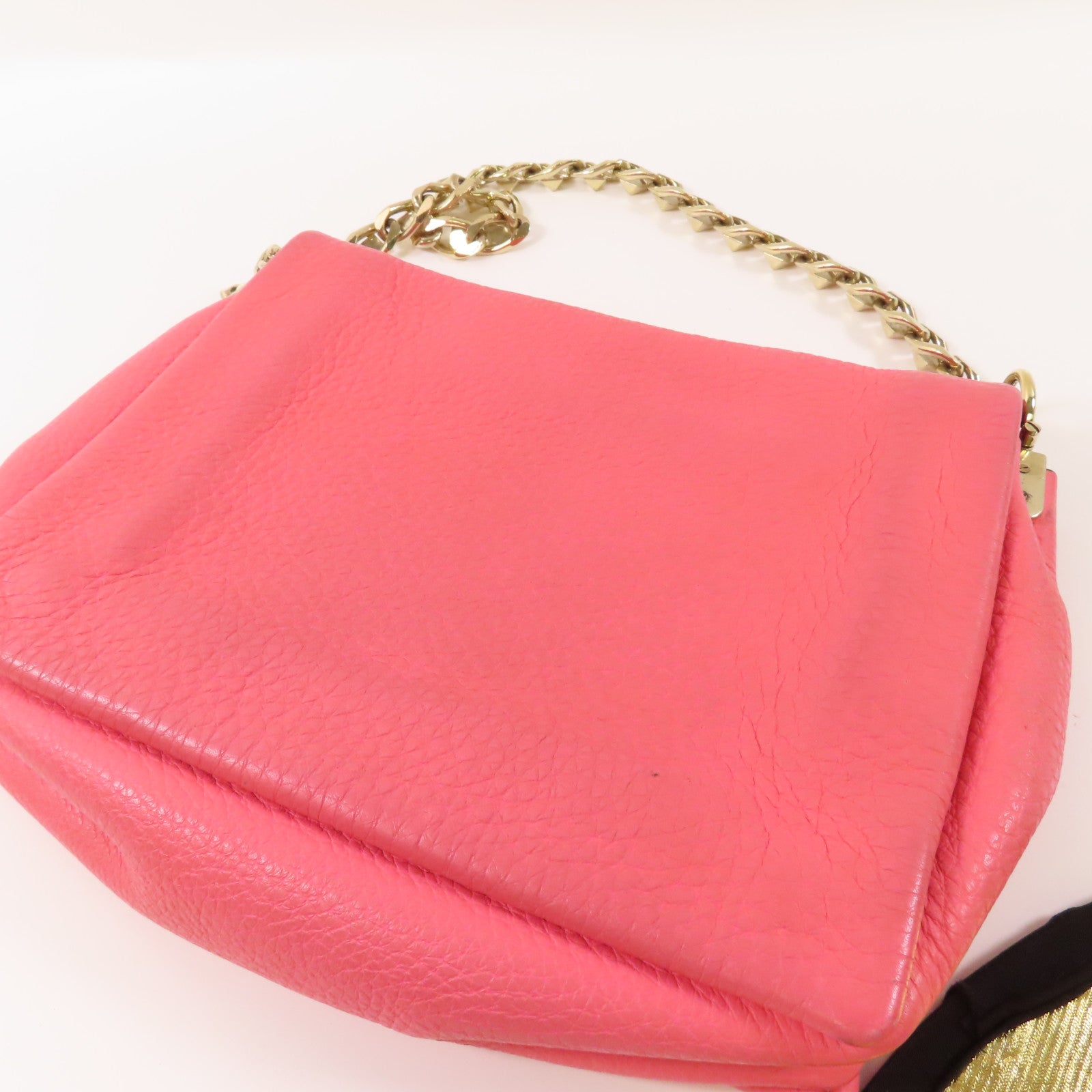 Valentino 【激減優惠】牛皮皮革Chain Shoulder Bag金扣鏈帶肩背袋