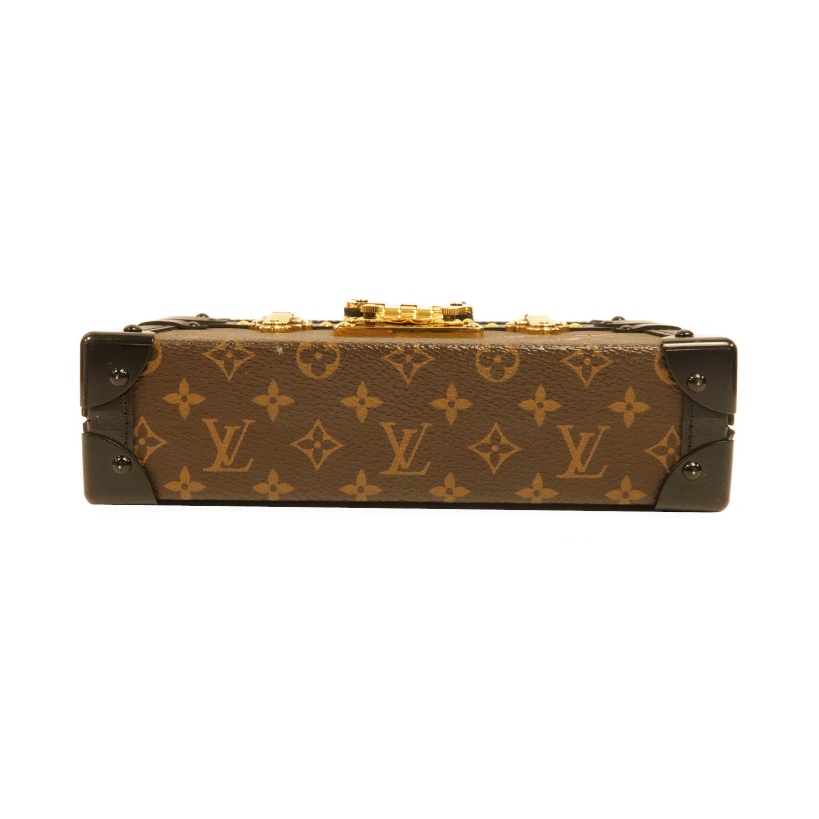 LOUIS VUITTON 【激減優惠】Monogram Petite Malle金扣肩背袋黑色/啡色
