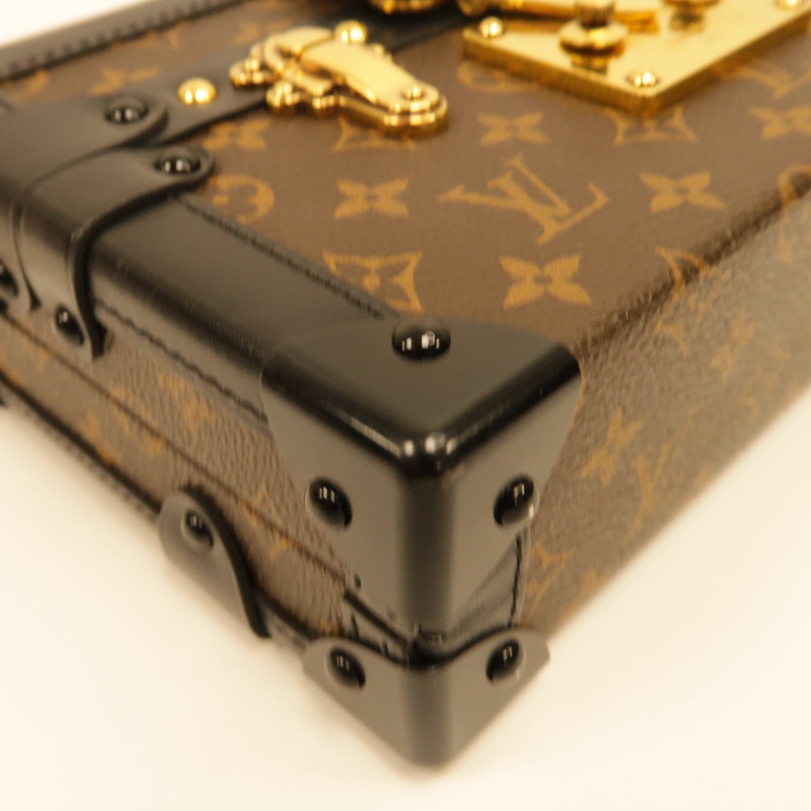 LOUIS VUITTON 【激減優惠】Monogram Petite Malle金扣肩背袋黑色/啡色