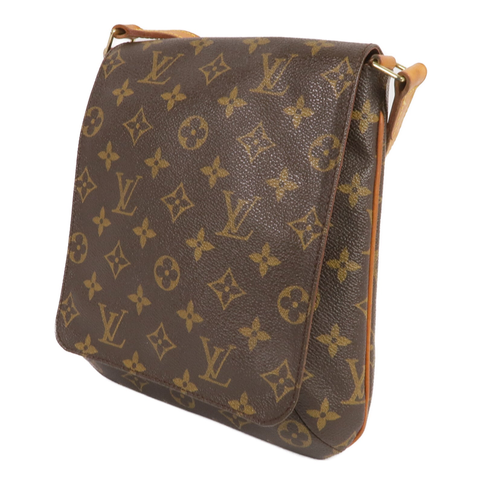 LOUIS VUITTON Monogram Musette Salsa金扣肩背袋棕色