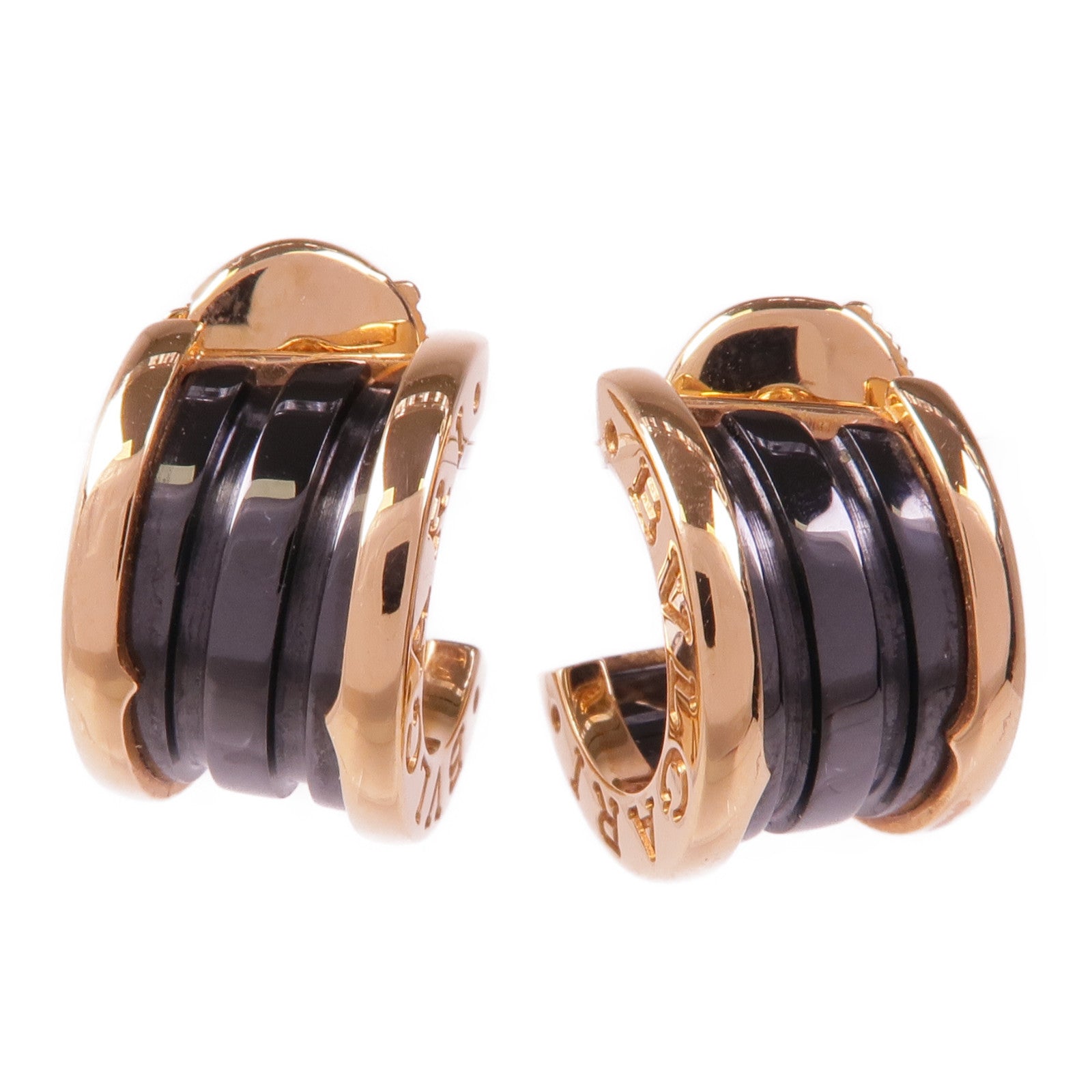 BVLGARI 18K玫瑰金/陶瓷B.zero1耳環