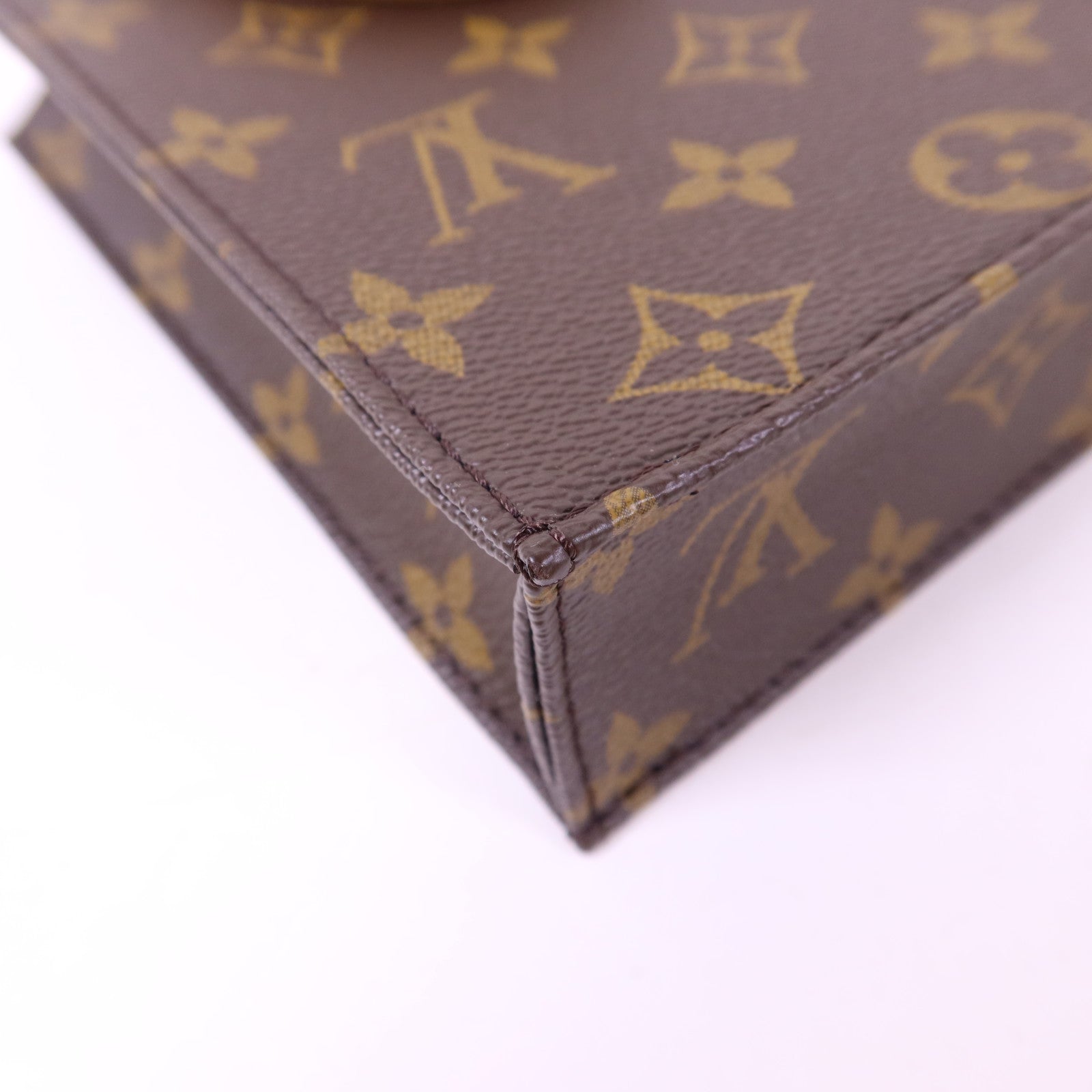 LOUIS VUITTON Monogram Petit Sac Plat金扣手挽肩背兩用袋