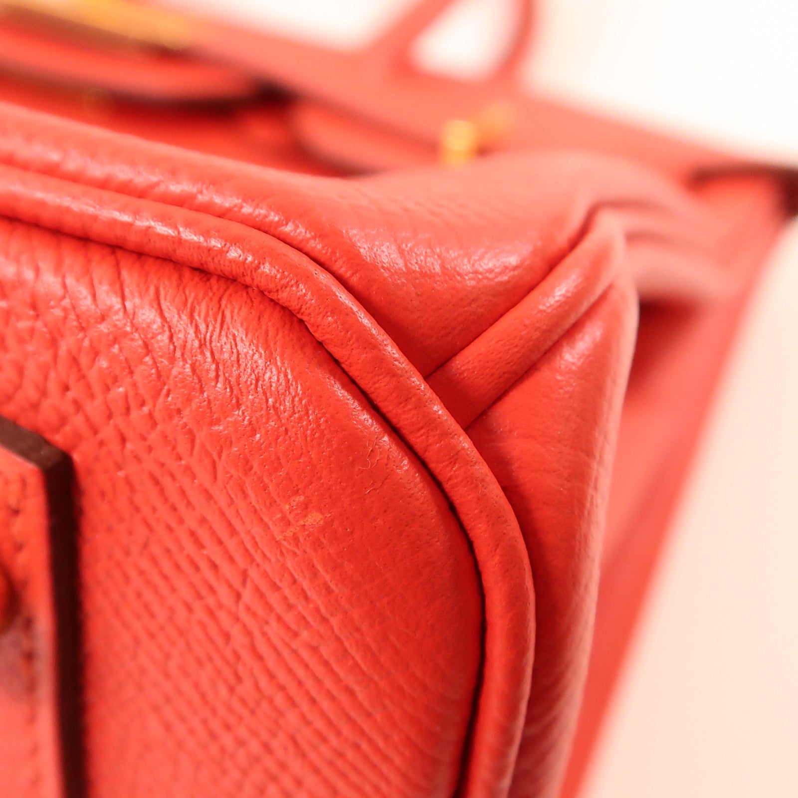 HERMES Epsom皮革Birkin 30銀扣手挽袋S5 Rouge Tomate