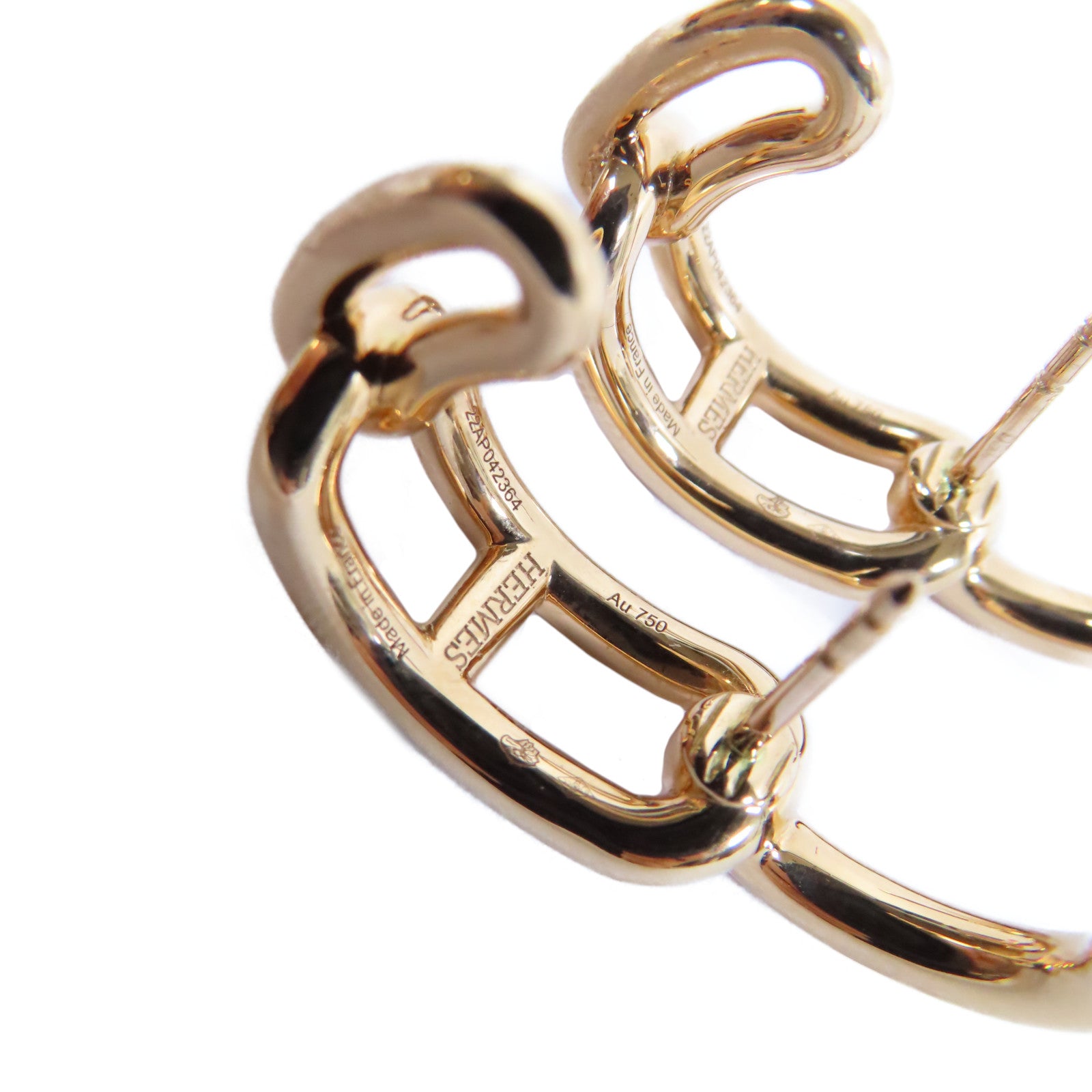 HERMES **18K玫瑰金Boutons D'Oreilles 0.85ct鑽石耳環
