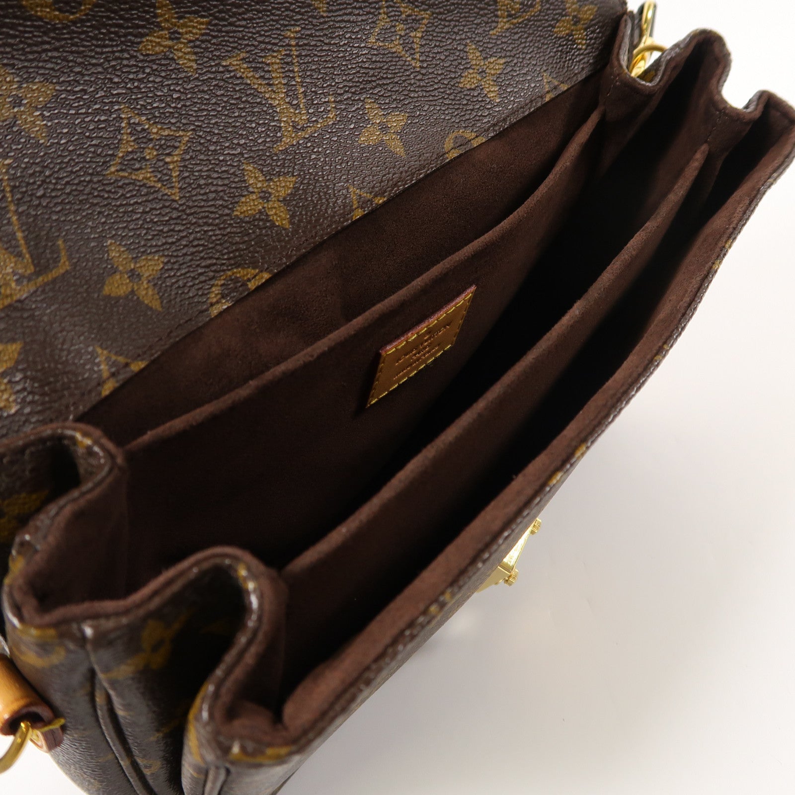 LOUIS VUITTON Monogram Pochette Metis MM金扣手挽肩背兩用袋棕色