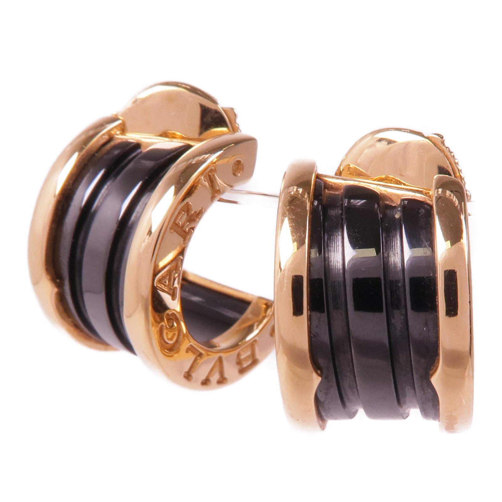 BVLGARI 18K玫瑰金/陶瓷B.zero1耳環