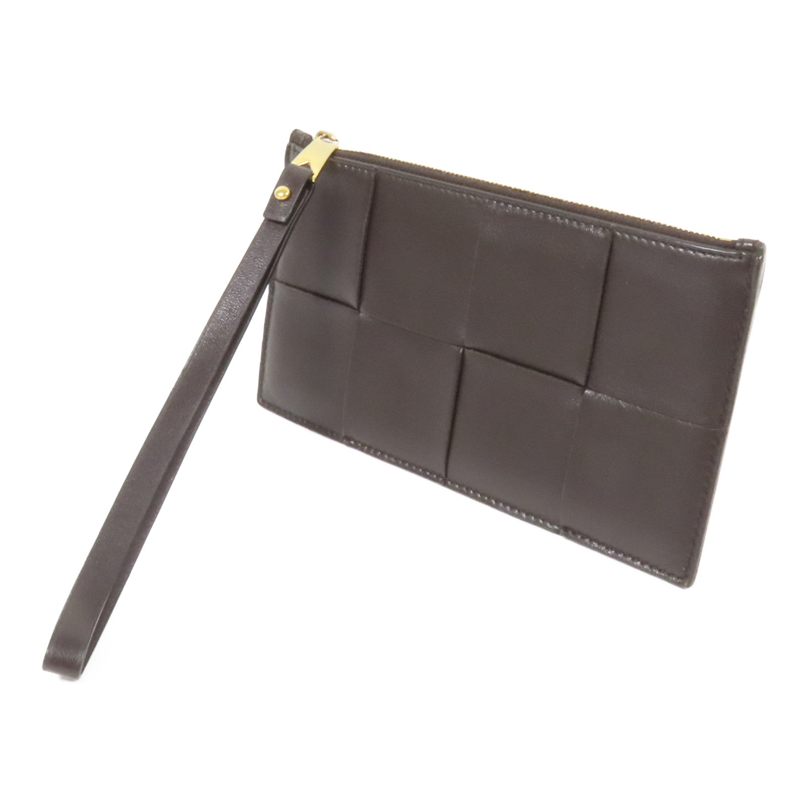 BOTTEGA VENETA 【激減優惠】牛皮皮革Pouch wallet金扣手拿包
