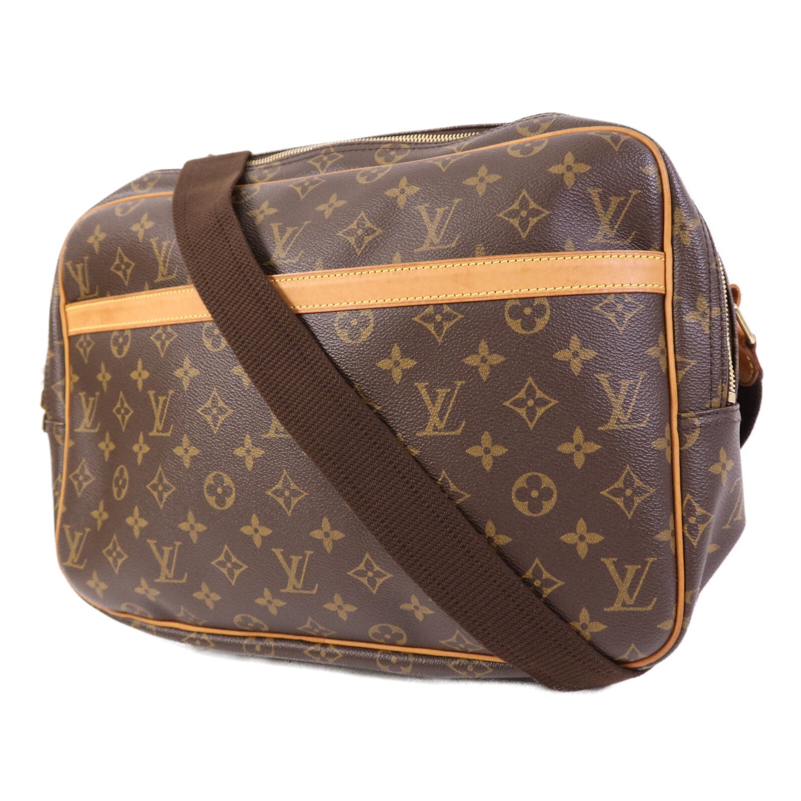 LOUIS VUITTON Monogram Reporter GM金扣肩背袋