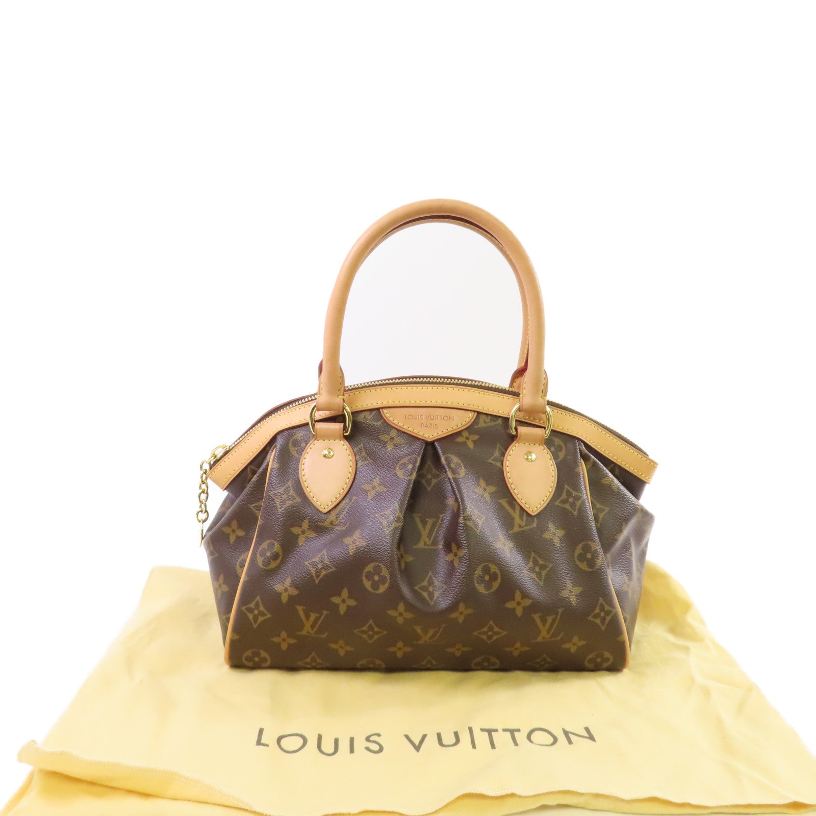 LOUIS VUITTON Monogram Tivoli PM Hand Bag金扣手挽袋啡色