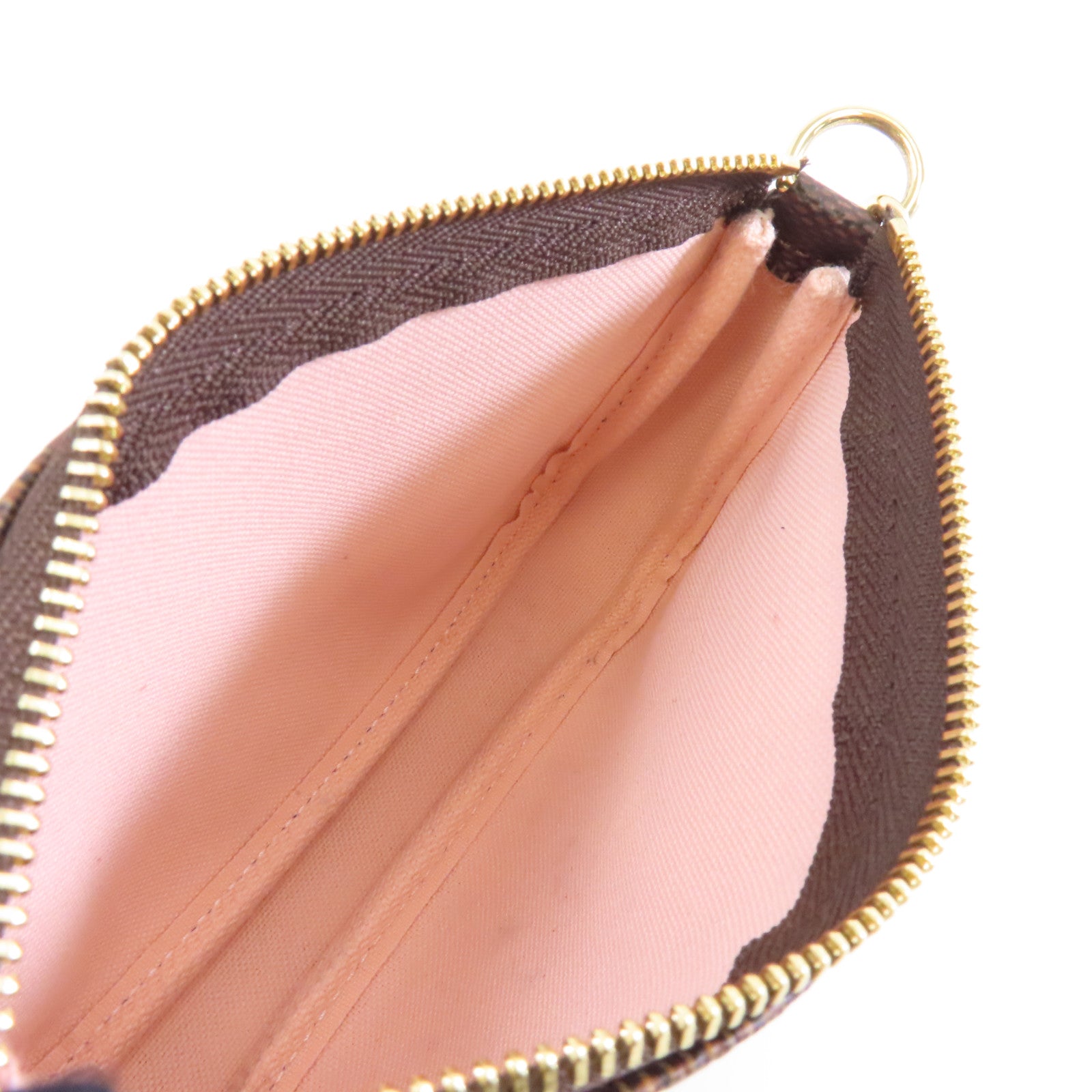 LOUIS VUITTON 【激減優惠】Damier Mini Pochette金扣鏈帶手挽袋啡色