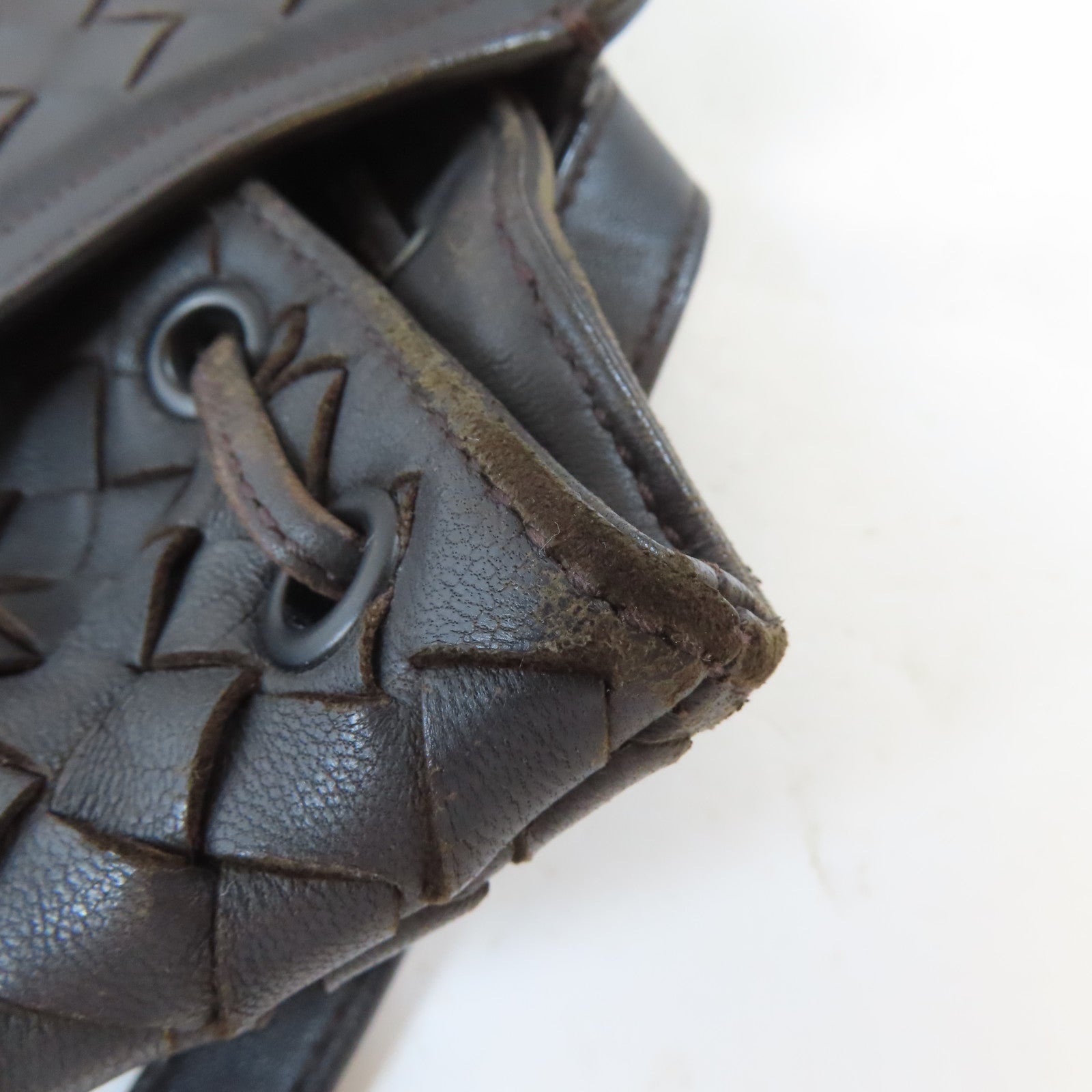 BOTTEGA VENETA 皮革Intrecciato Backpack背包啡色