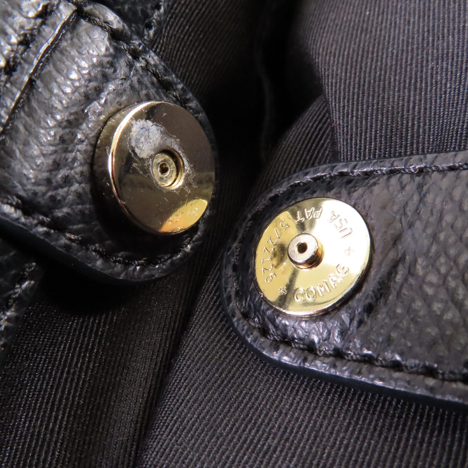 COACH 塗層帆布2Way Shoulder Bag金扣手挽肩背兩用袋啡色/黑色