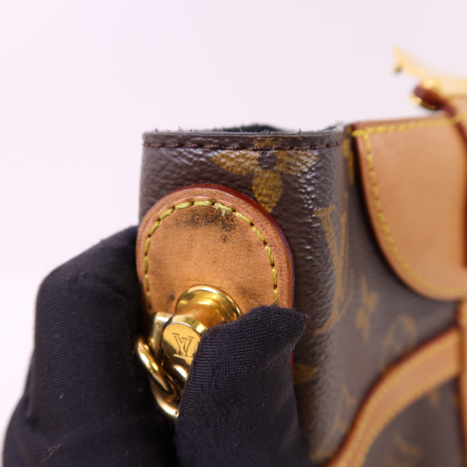 LOUIS VUITTON Monogram Duffle金扣手挽肩背兩用袋棕色