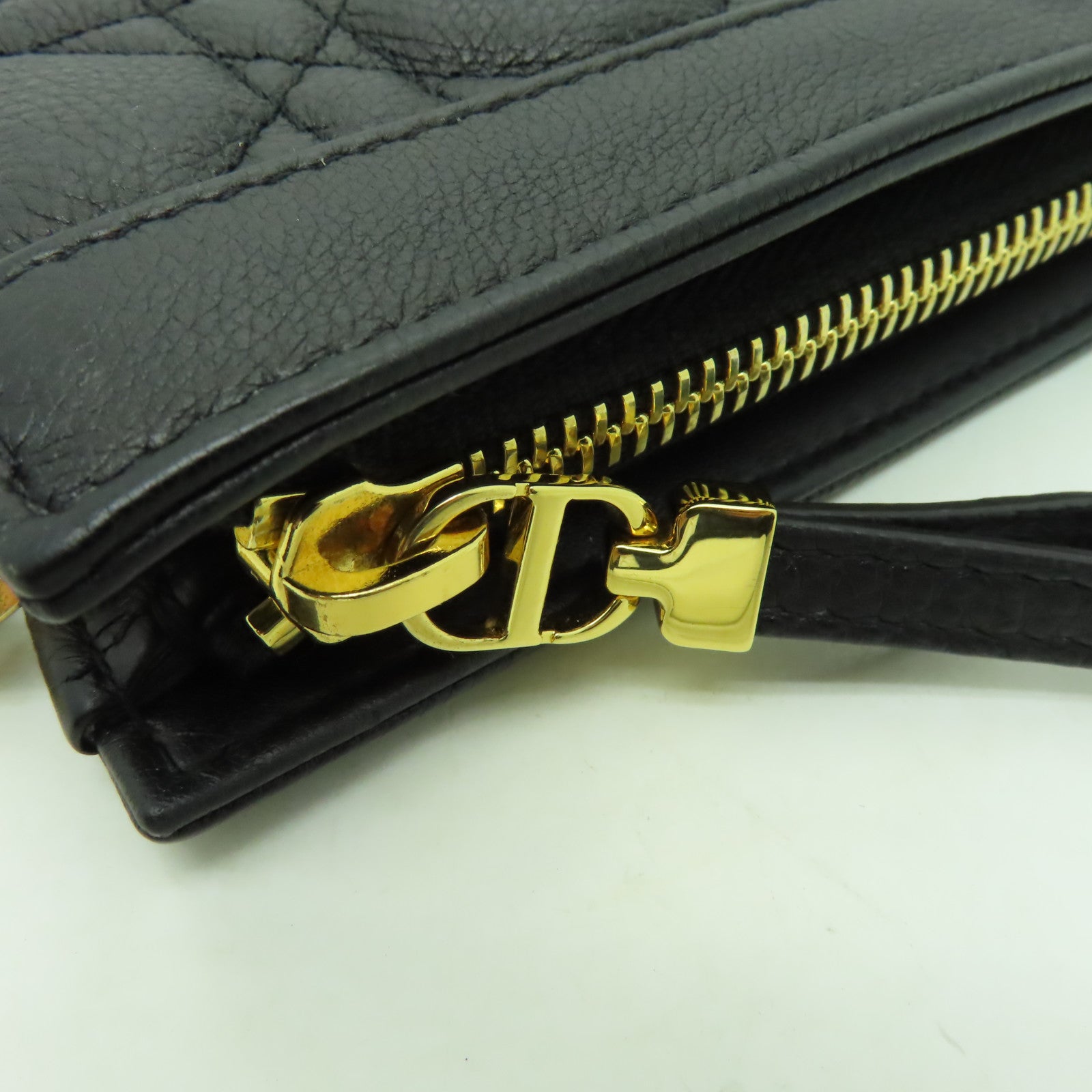 Dior 牛皮皮革Chain Shoulder金扣鏈帶肩背袋黑色
