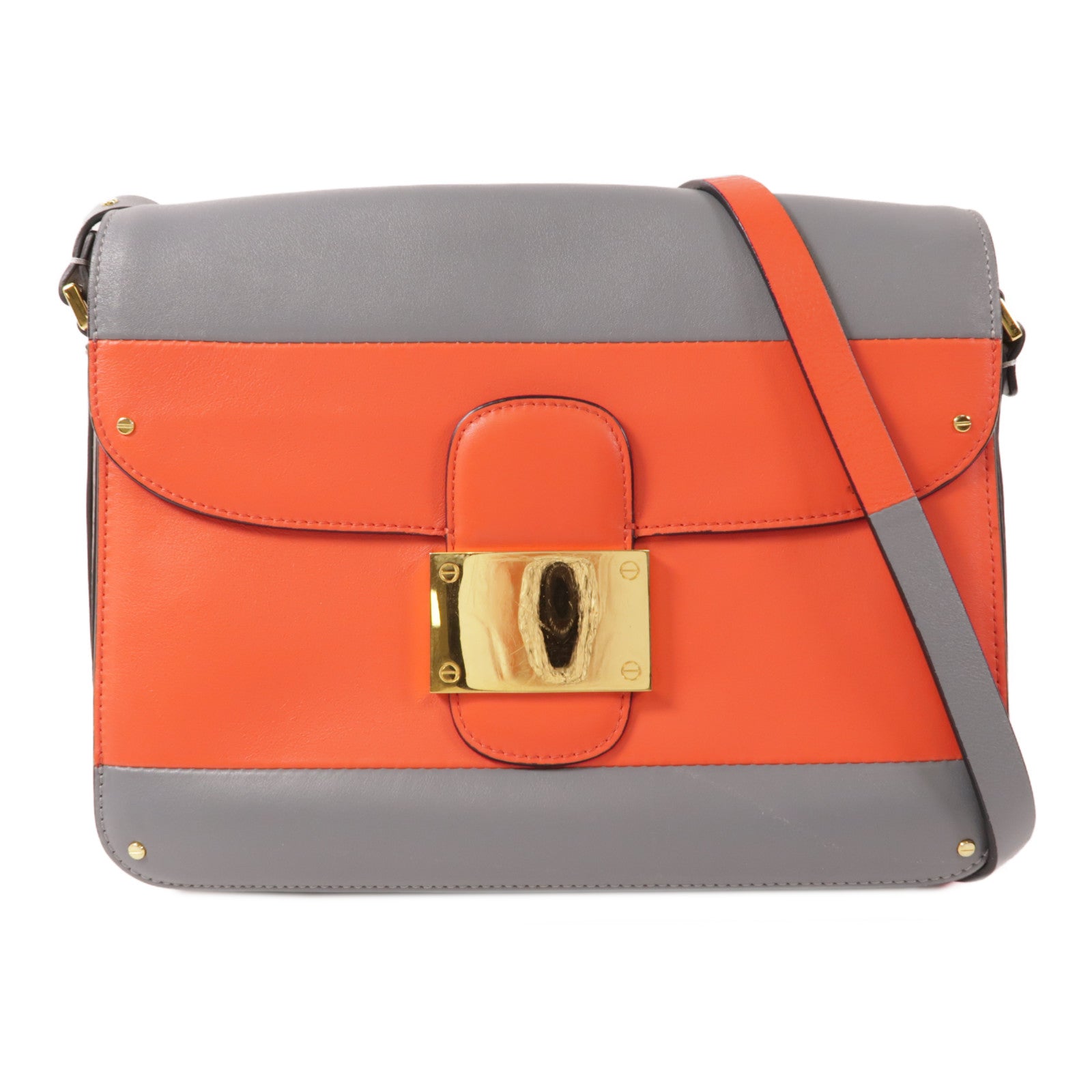 Valentino 牛皮皮革Shoulder Bag金扣肩背袋