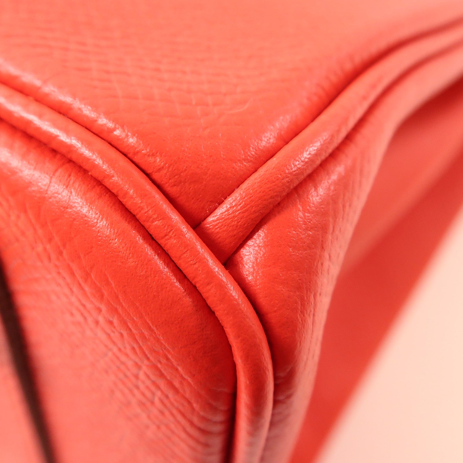 HERMES Epsom皮革Birkin 30銀扣手挽袋S5 Rouge Tomate