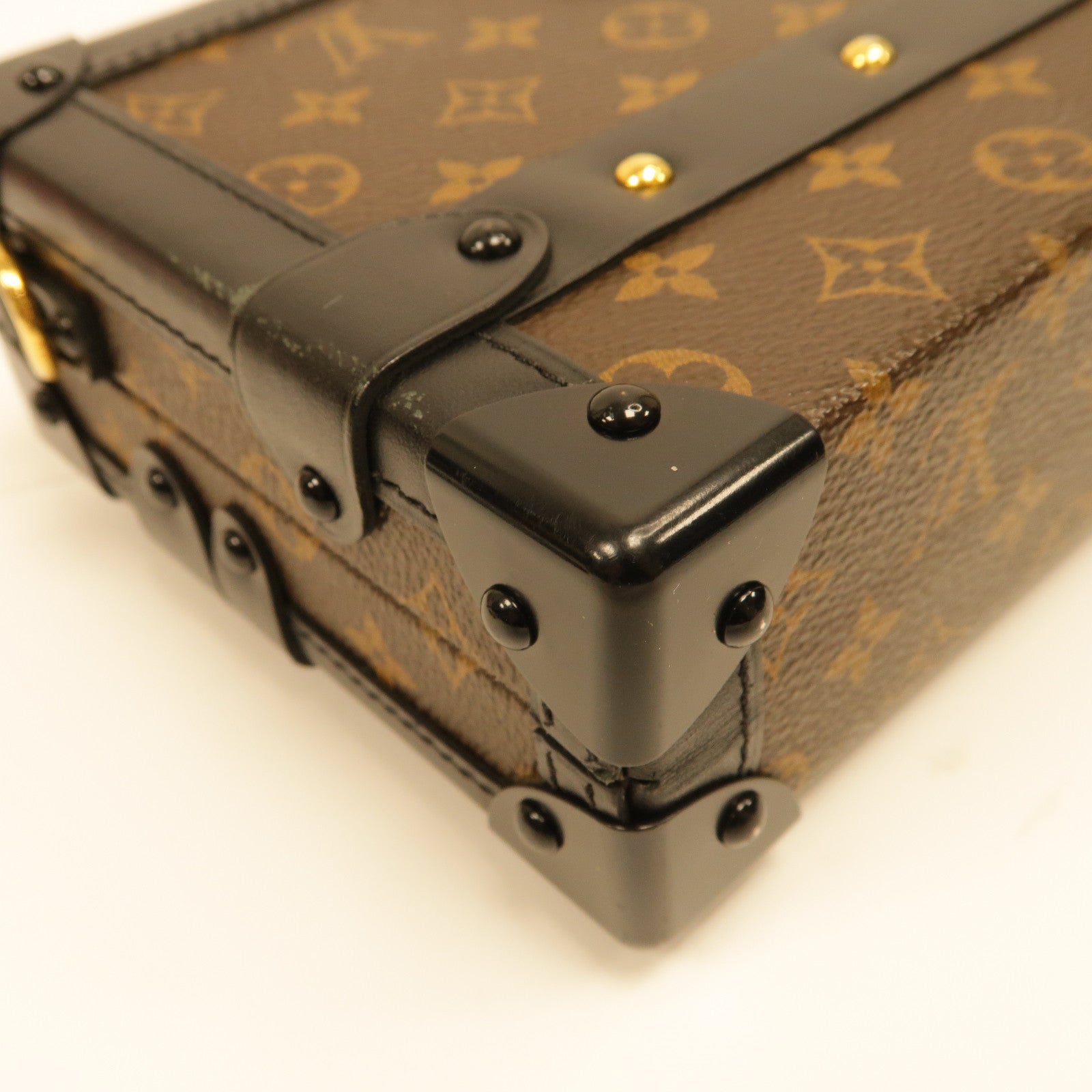 LOUIS VUITTON 【激減優惠】Monogram Petite Malle金扣肩背袋黑色/啡色