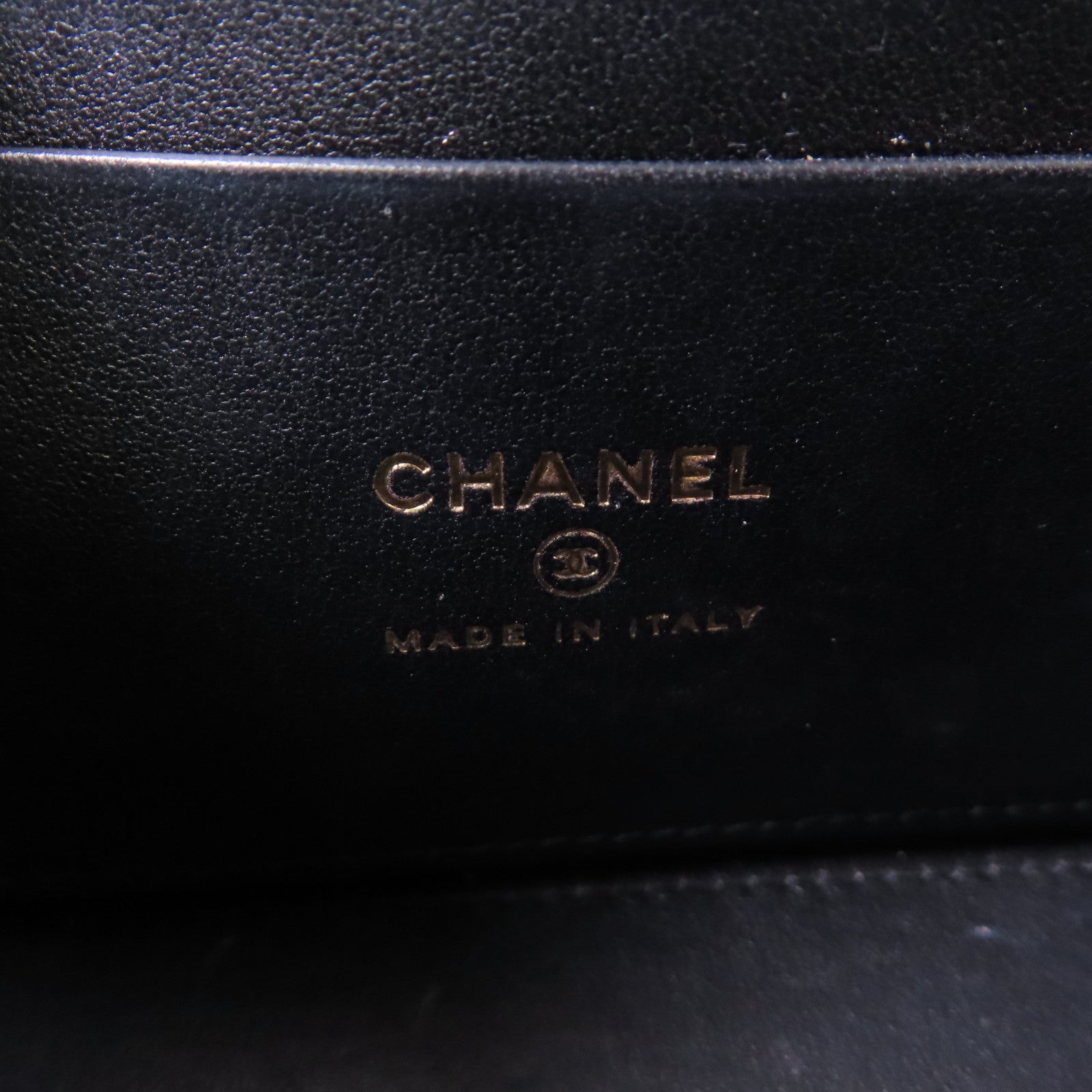 CHANEL 牛皮皮革Vanity Case銀扣鏈帶手挽肩背兩用袋