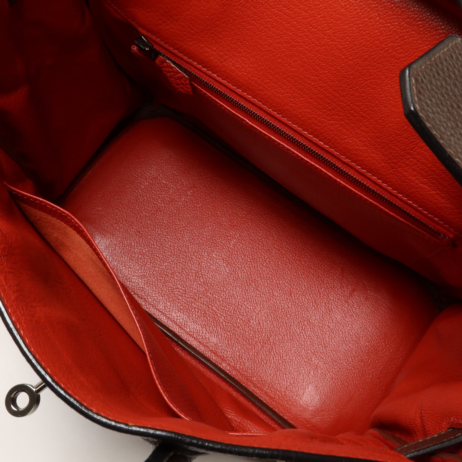 HERMES Togo皮革Birkin 30手挽袋Chocolat/Rouge Venitien