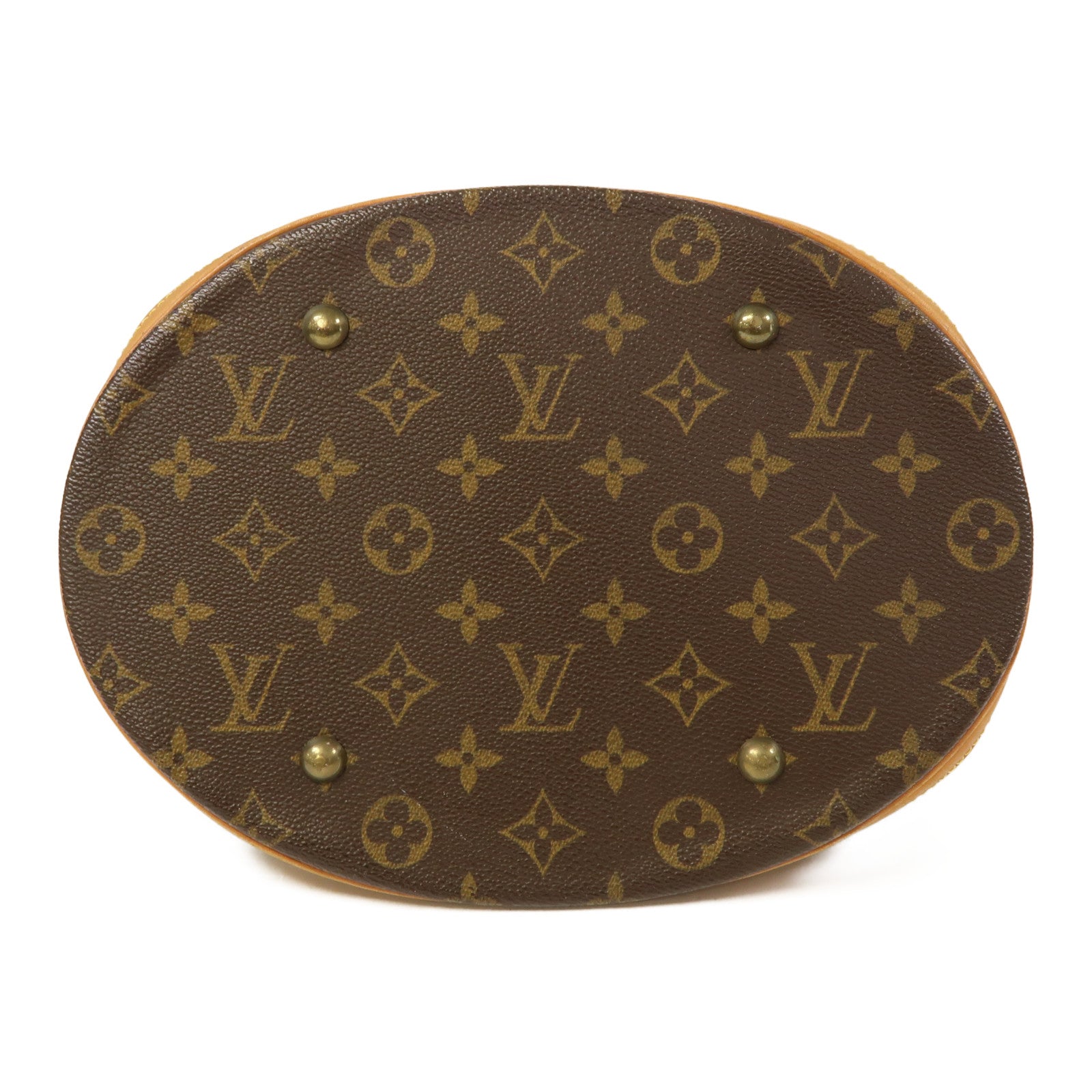 LOUIS VUITTON Monogram Bucket GM金扣手挽袋啡色