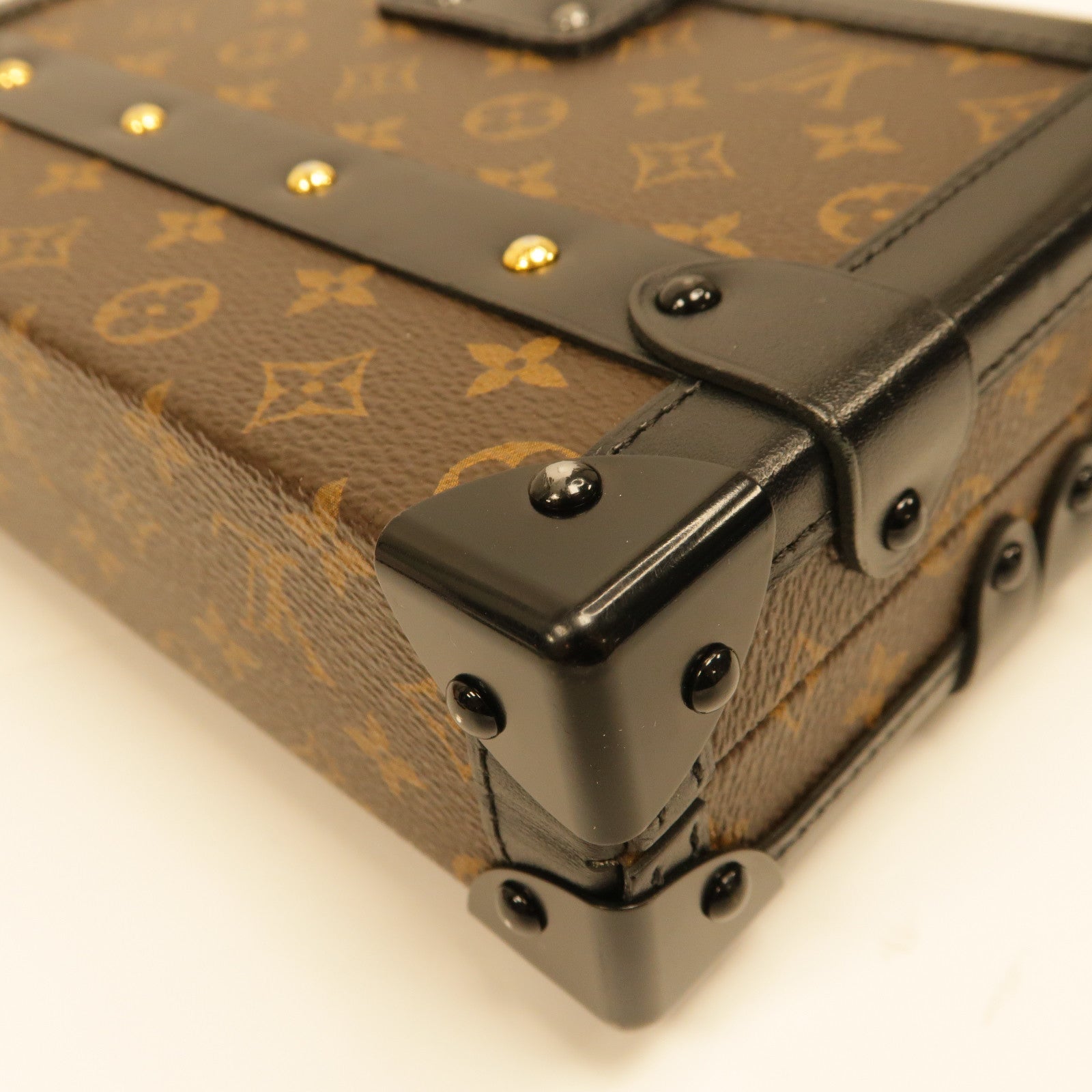 LOUIS VUITTON 【激減優惠】Monogram Petite Malle金扣肩背袋黑色/啡色