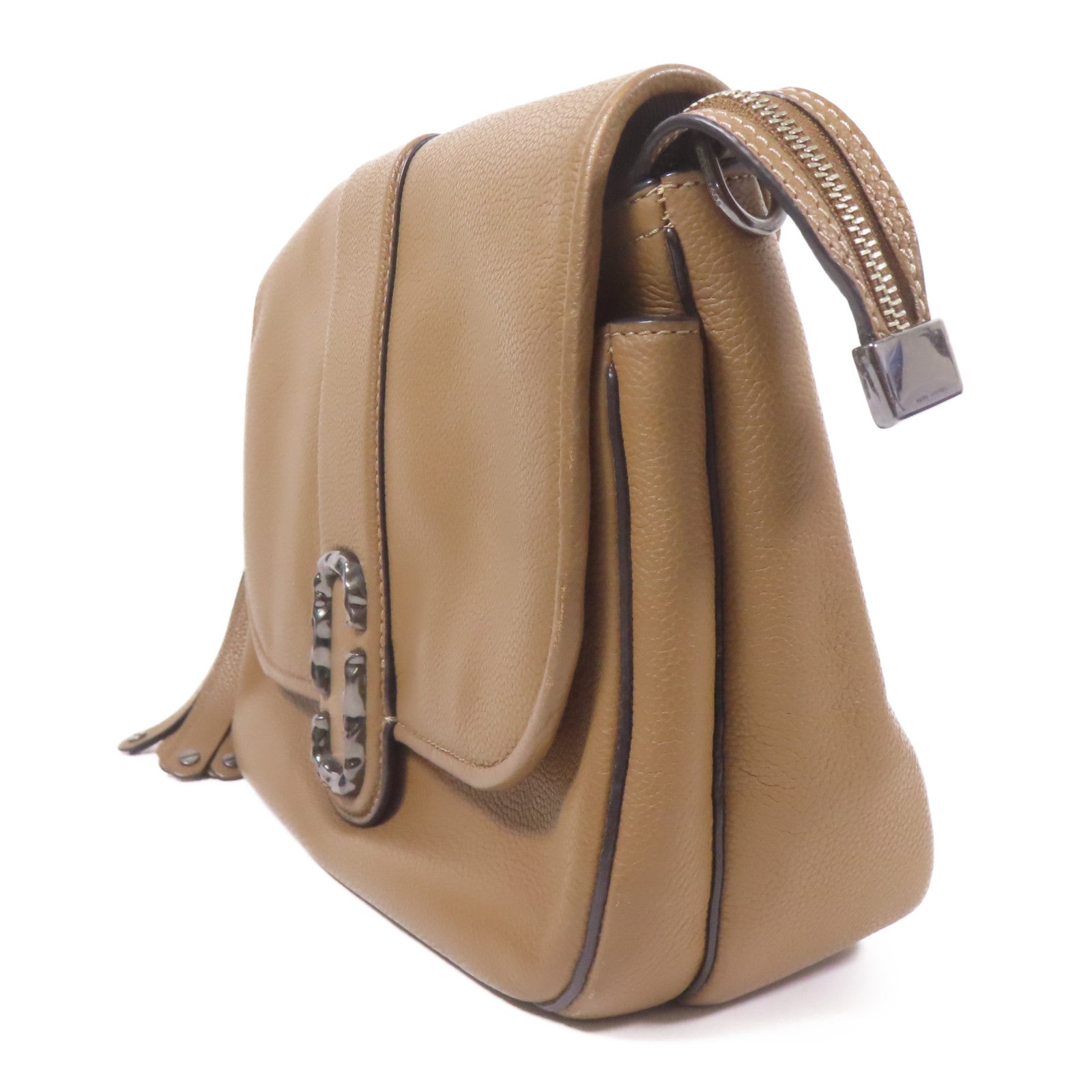 MARC JACOBS SHW Shoulder Bag Calfskin Leather Brown