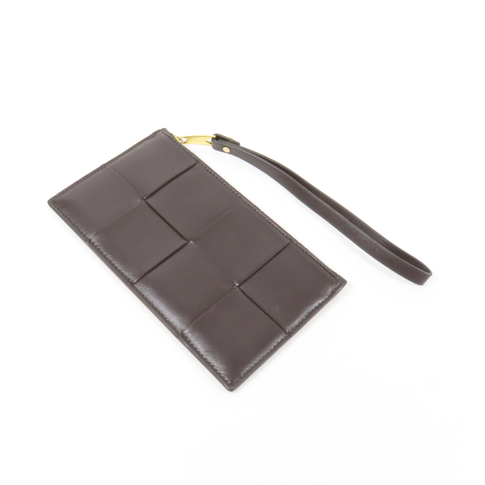 BOTTEGA VENETA 【激減優惠】牛皮皮革Pouch wallet金扣手拿包
