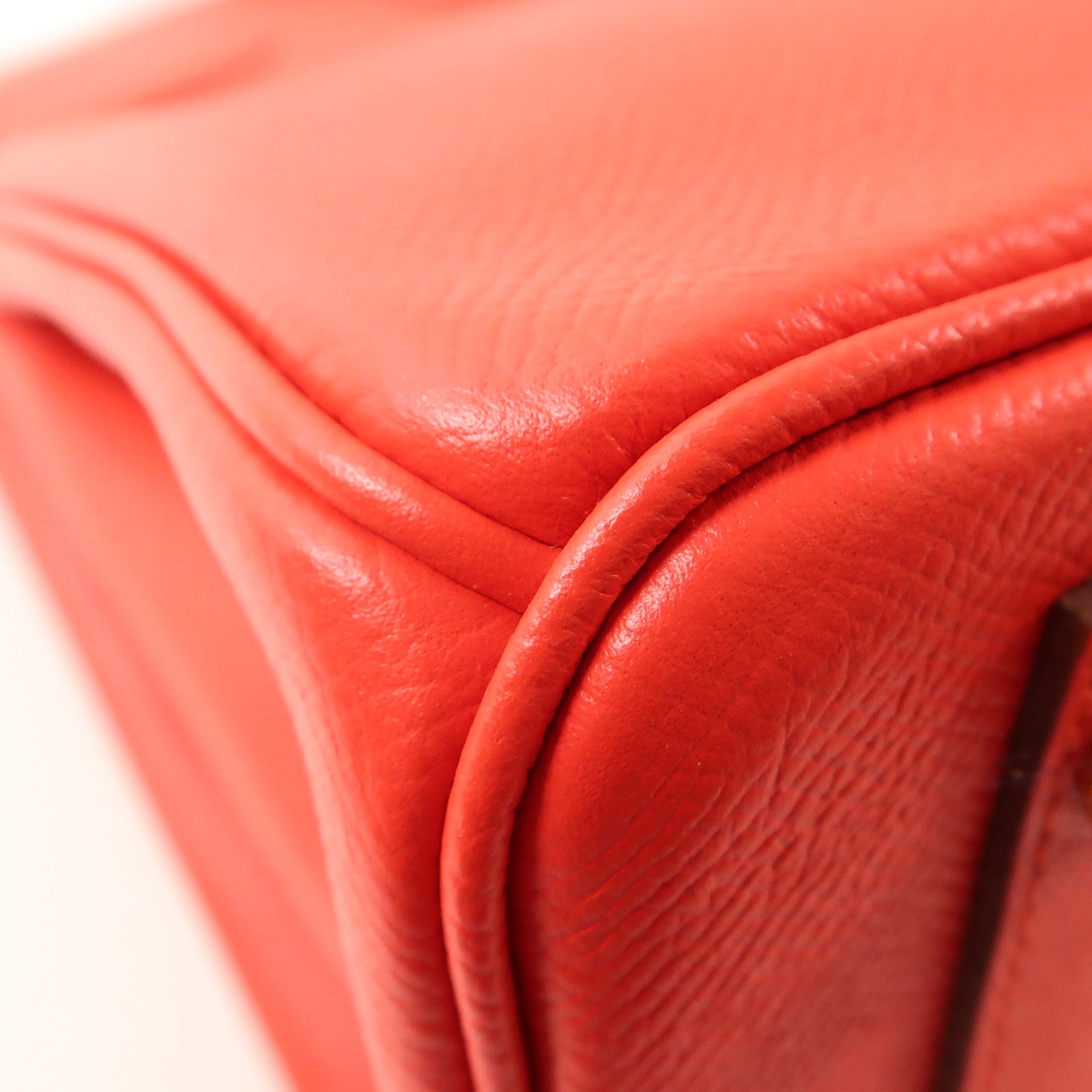 HERMES Epsom皮革Birkin 30銀扣手挽袋S5 Rouge Tomate